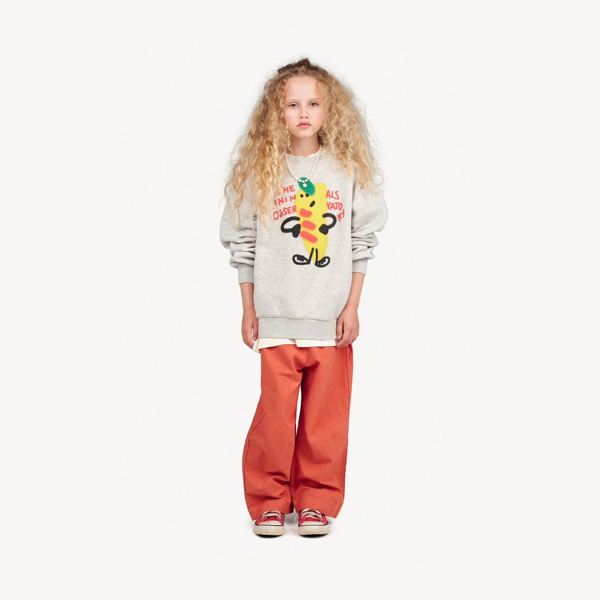 Boys & Girls Grey Printed Cotton Sweatshirt