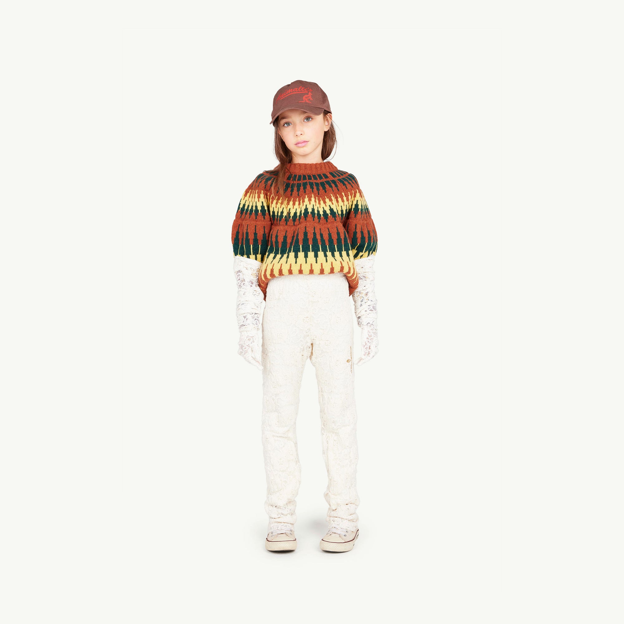 Boys & Girls Brown Jacquard Sweater