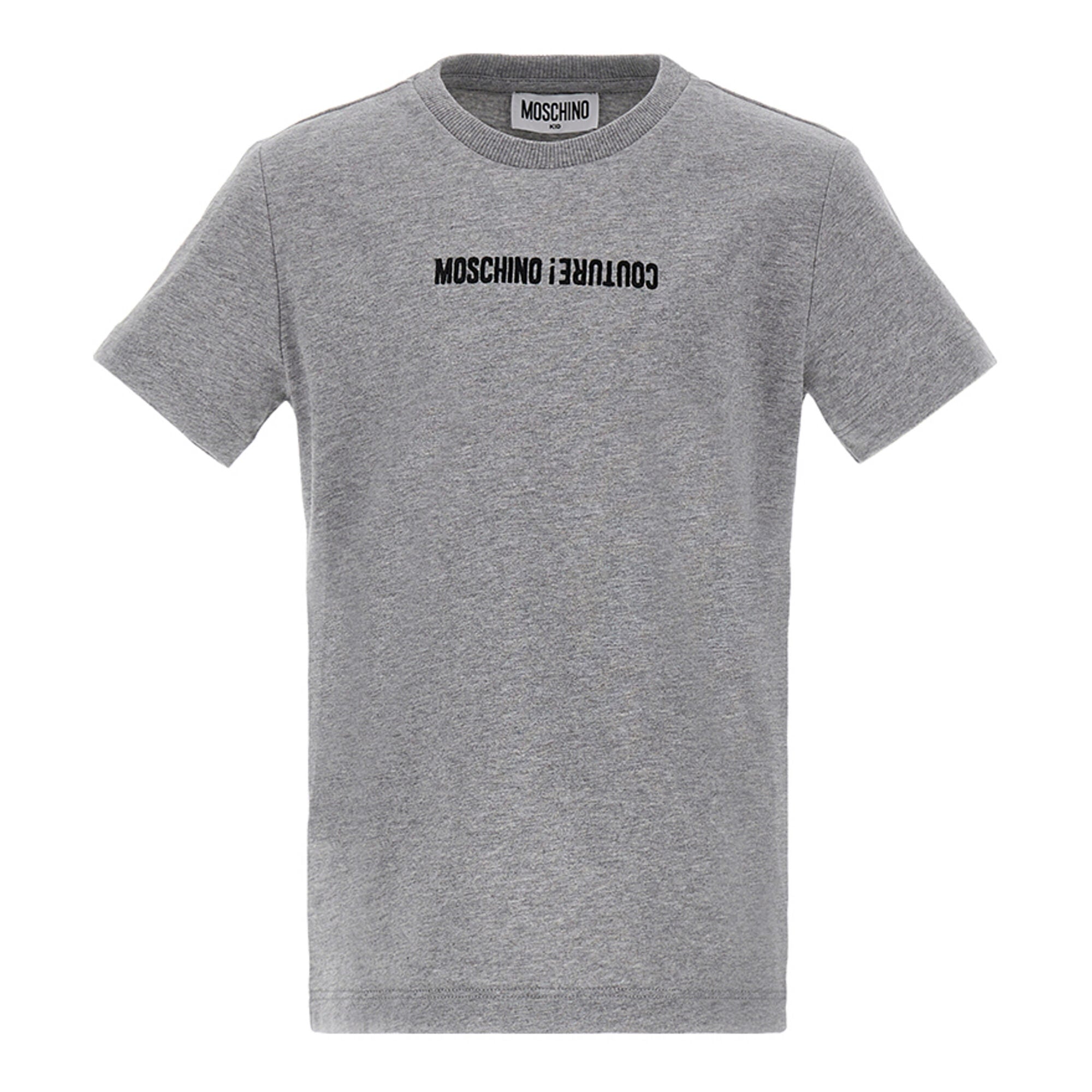 Boys & Girls Grey Logo Cotton T-Shirt