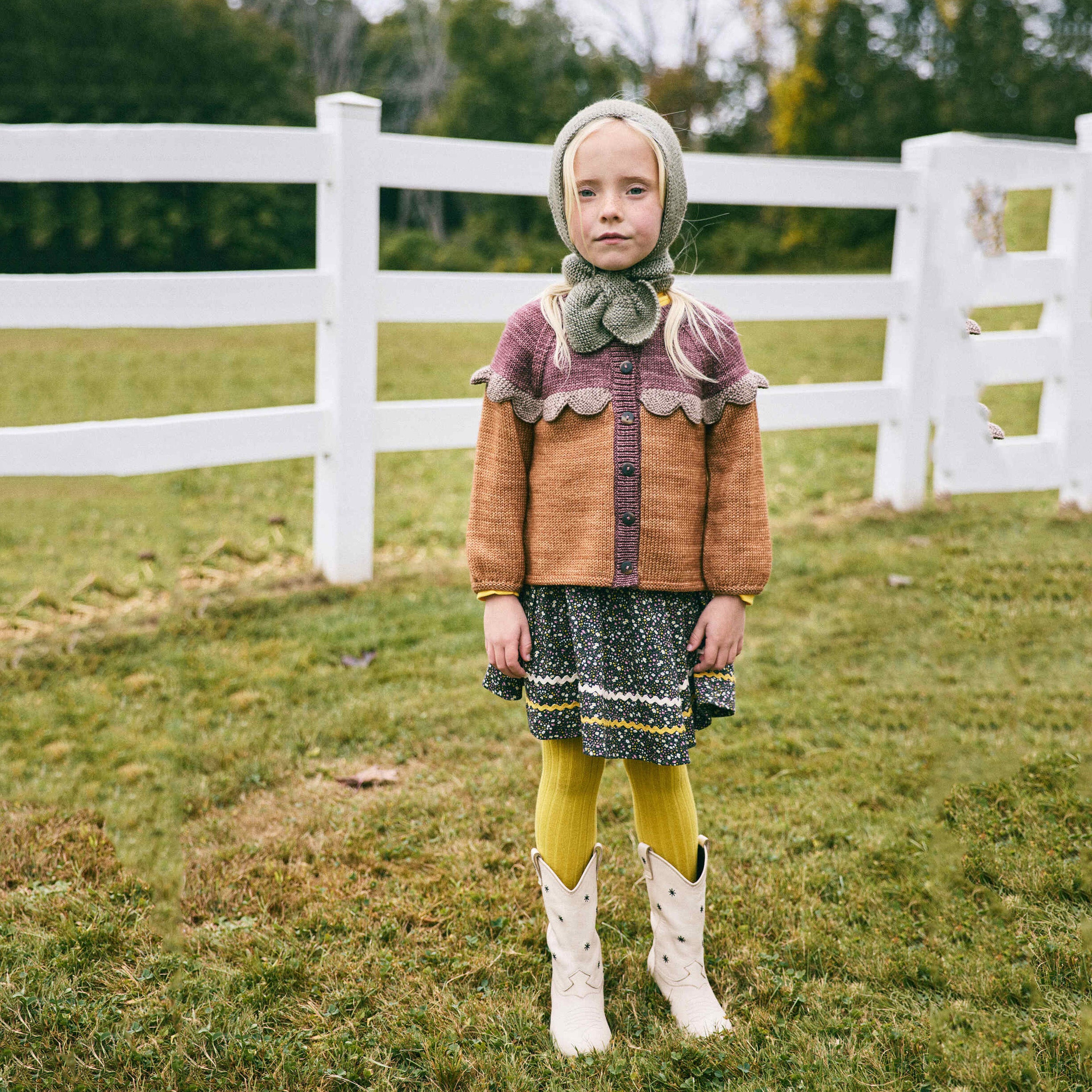 Girls Rose Gold Wool Cardigan