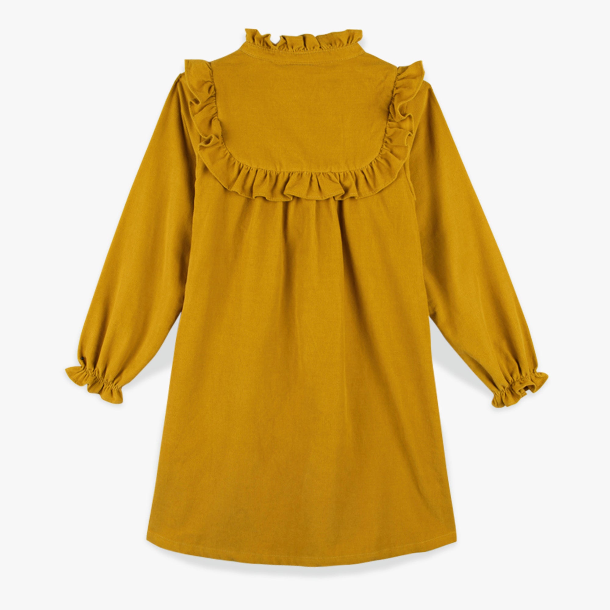 Girls Yellow Corduroy Dress