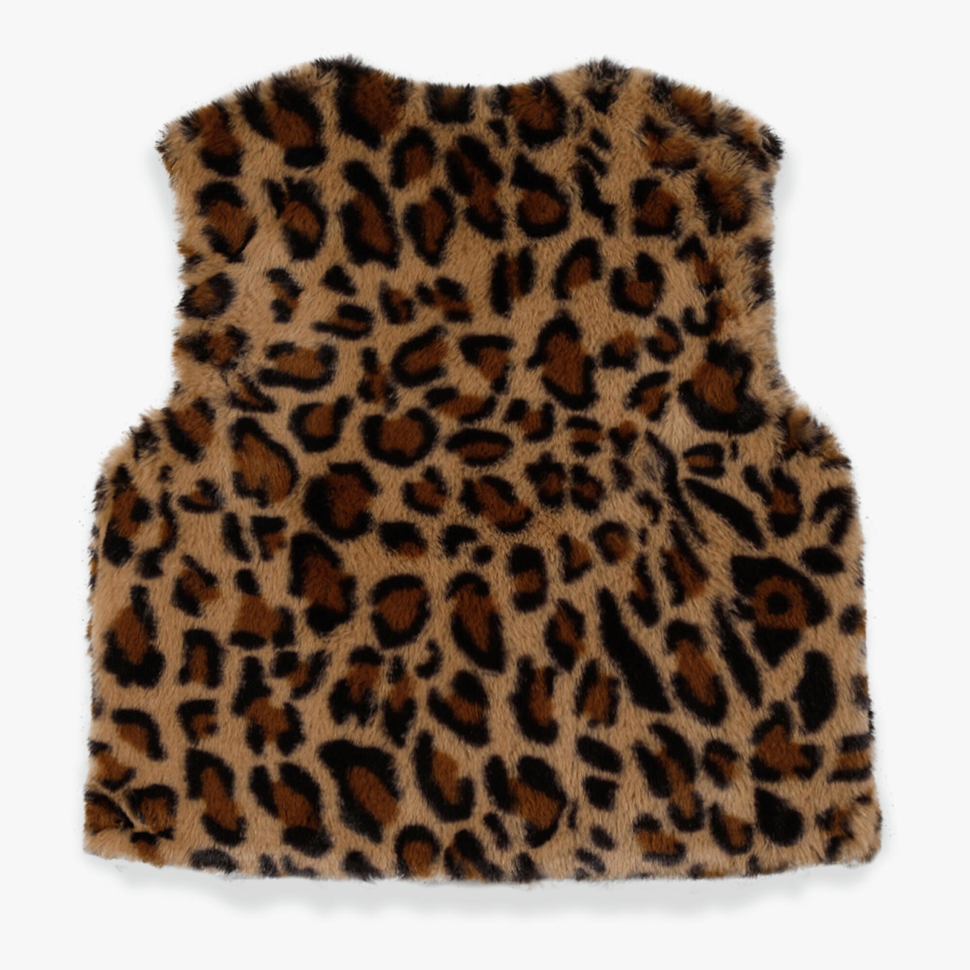 Girls Brown Leopard Gilet