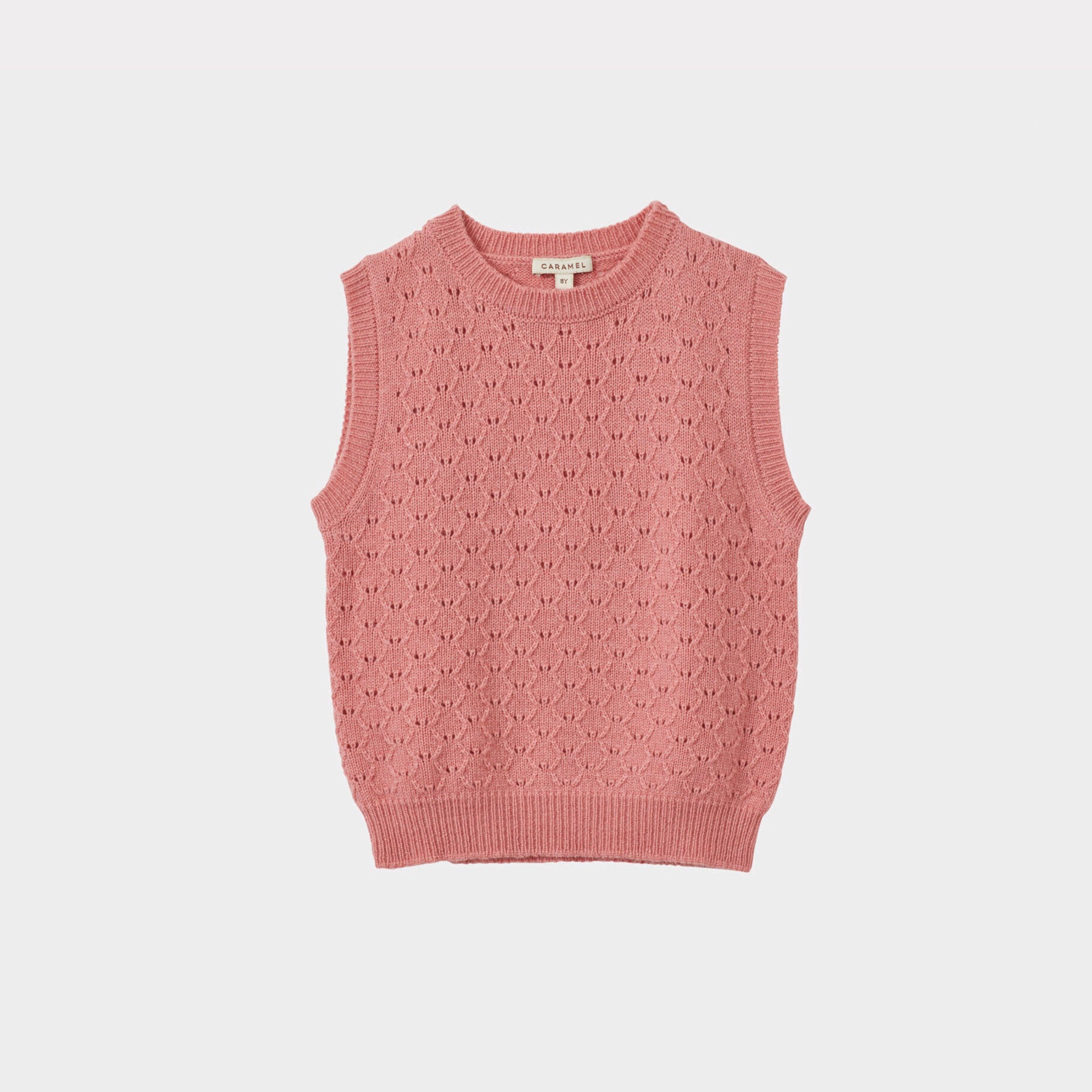 Girls Pink Hollow Cotton Vest