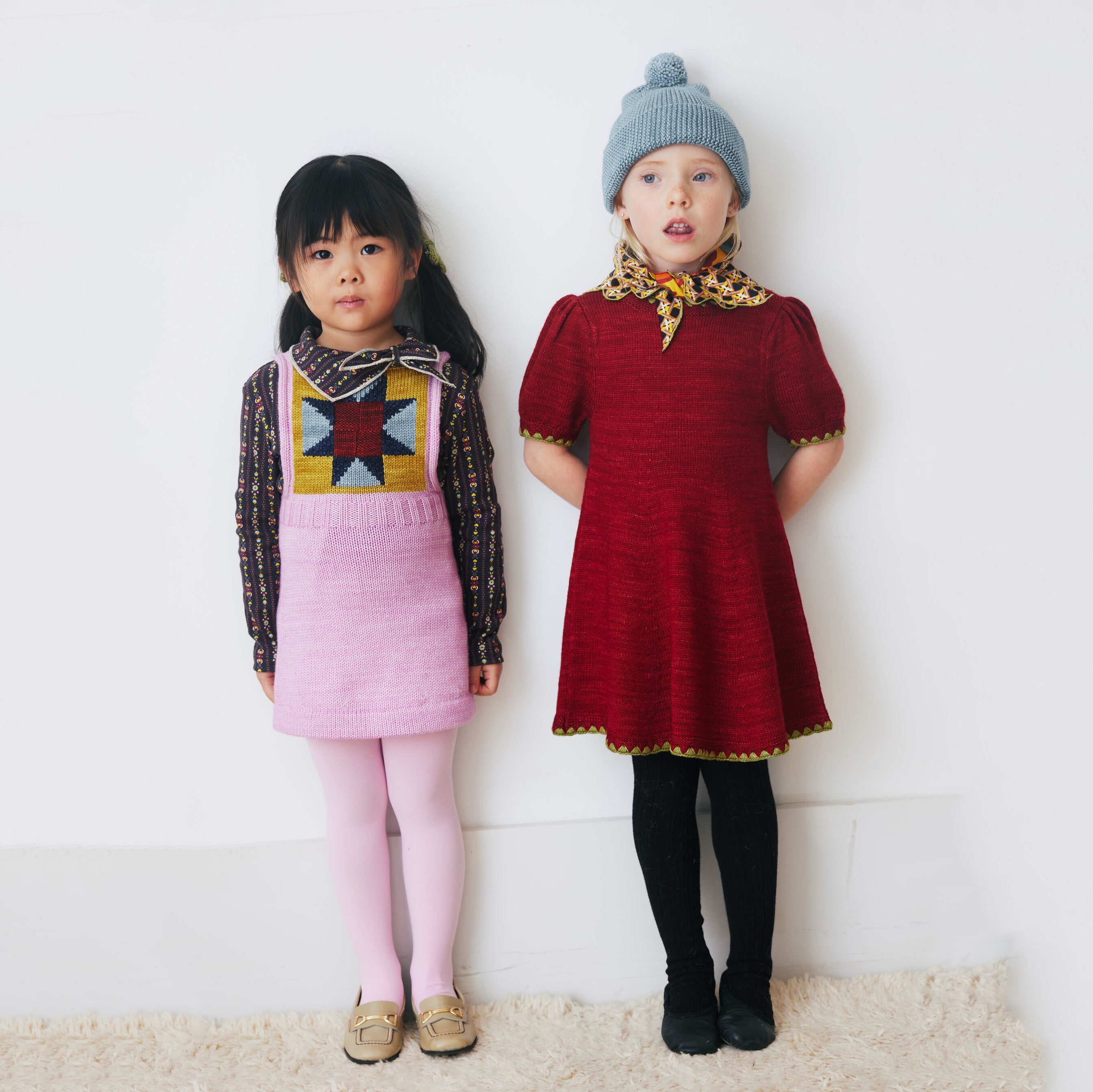 Girls Berry Puff Wool Dress