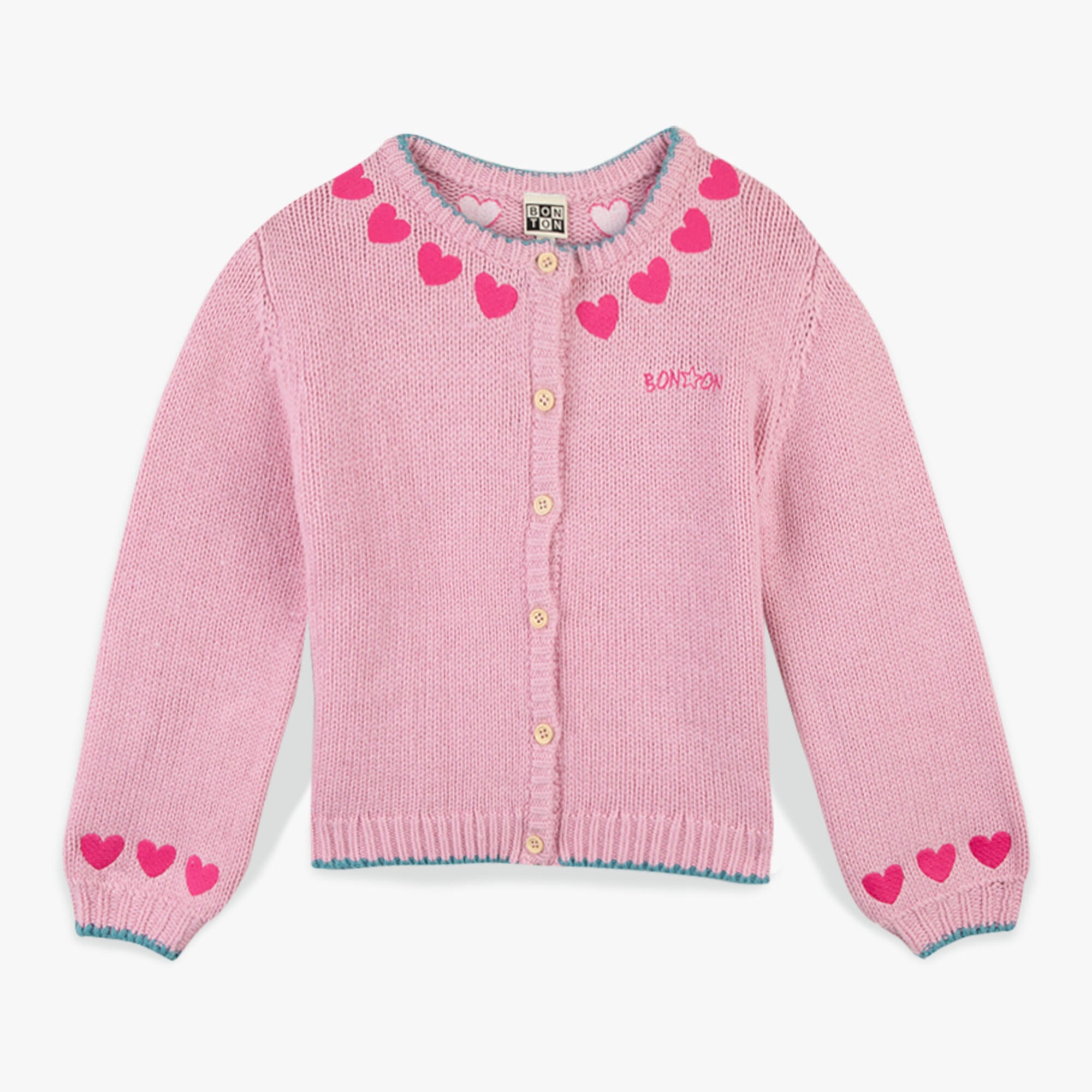 Girls Pink Knit Cardigan