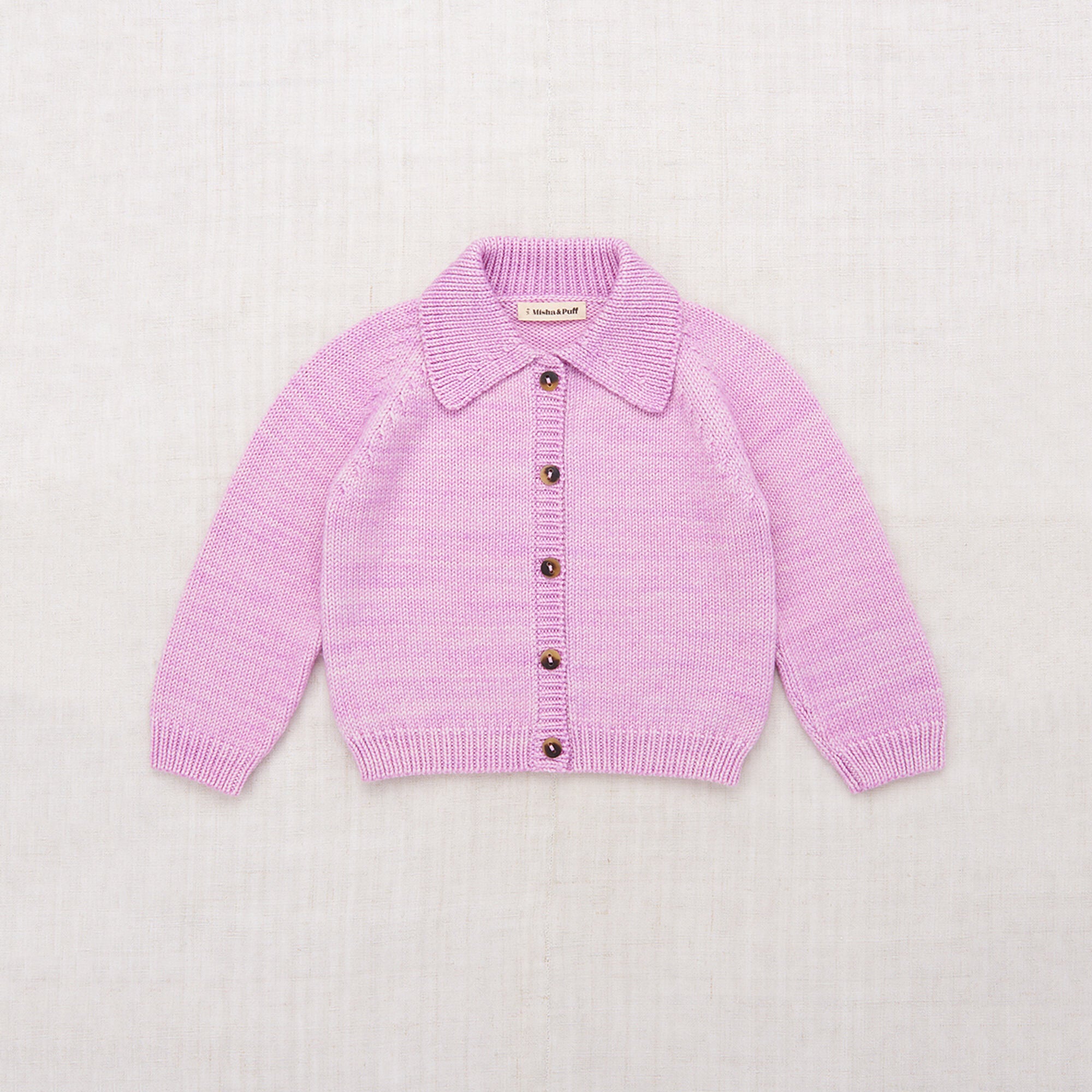 Girls Pink Lilac Wool Cardigan