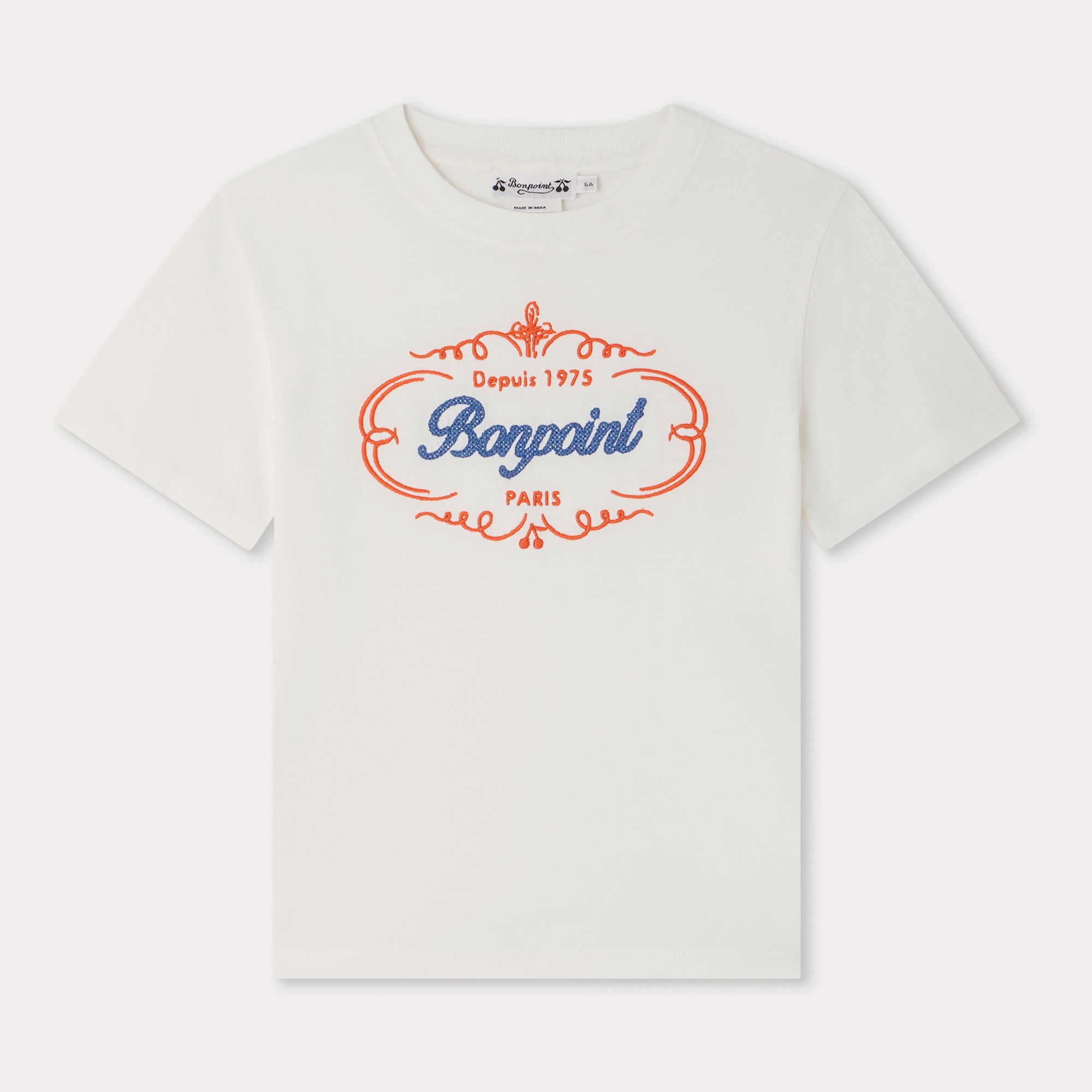 Boys White Logo Cotton T-Shirt