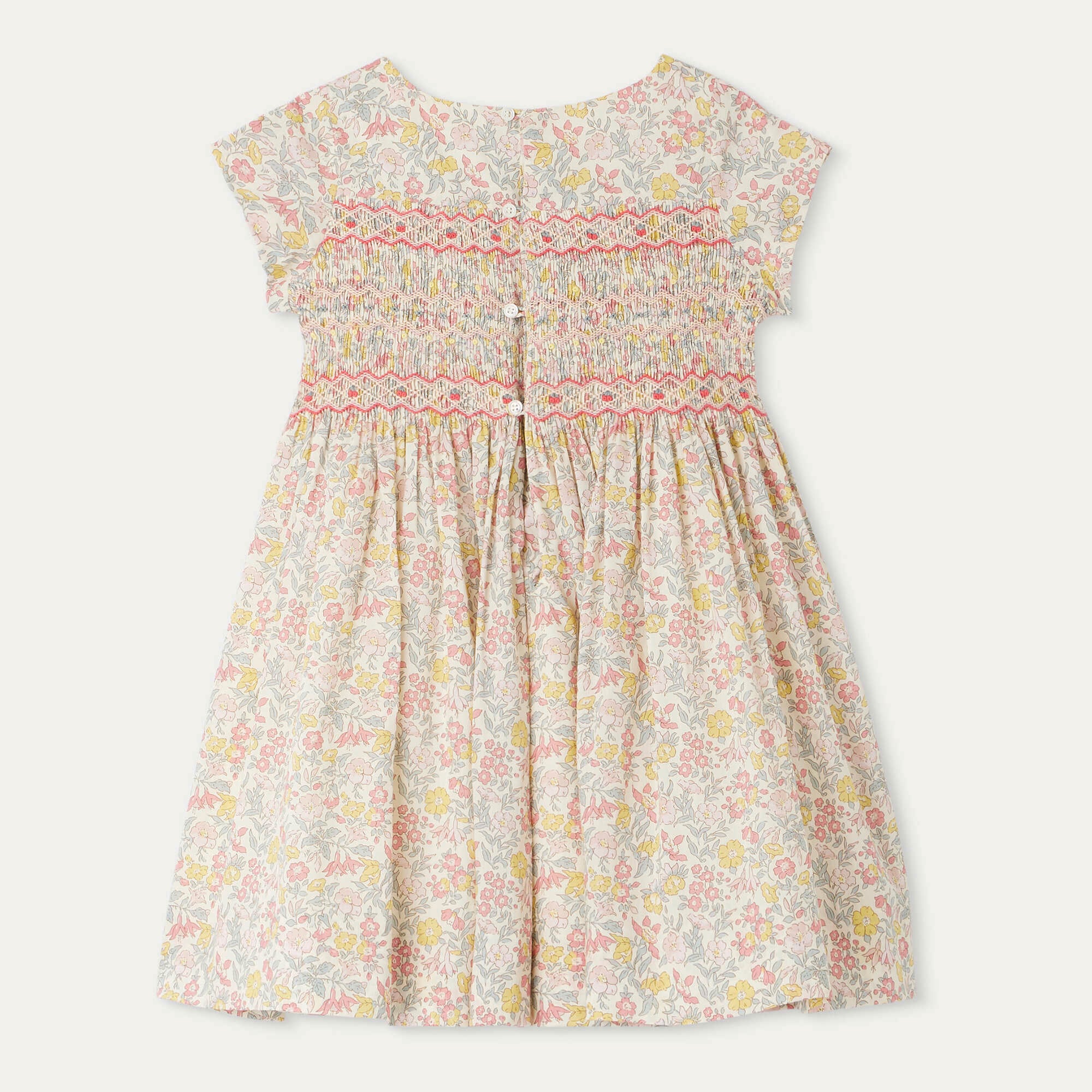 Girls Pink Floral Cotton Dress