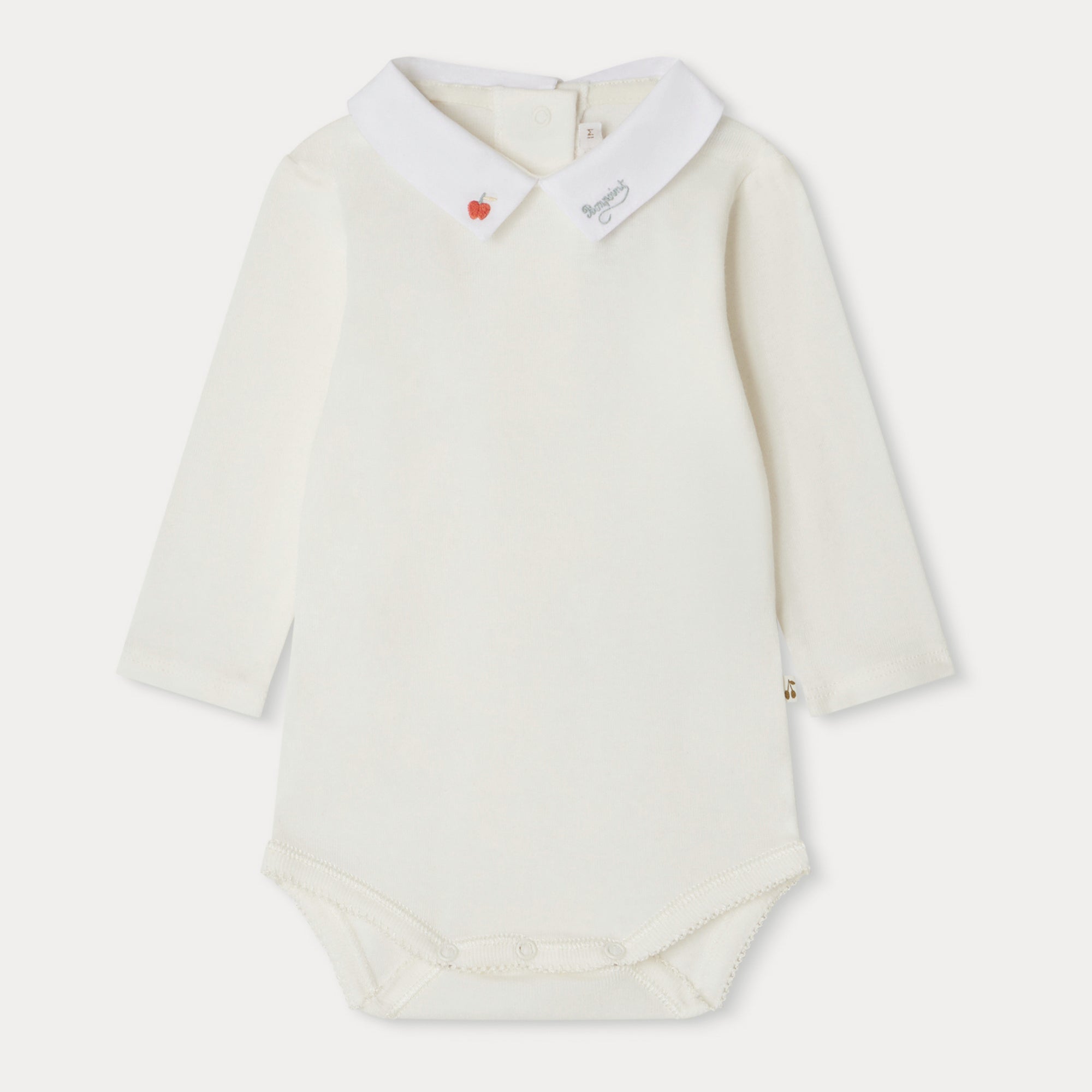 Baby Boys White Cotton Babysuit