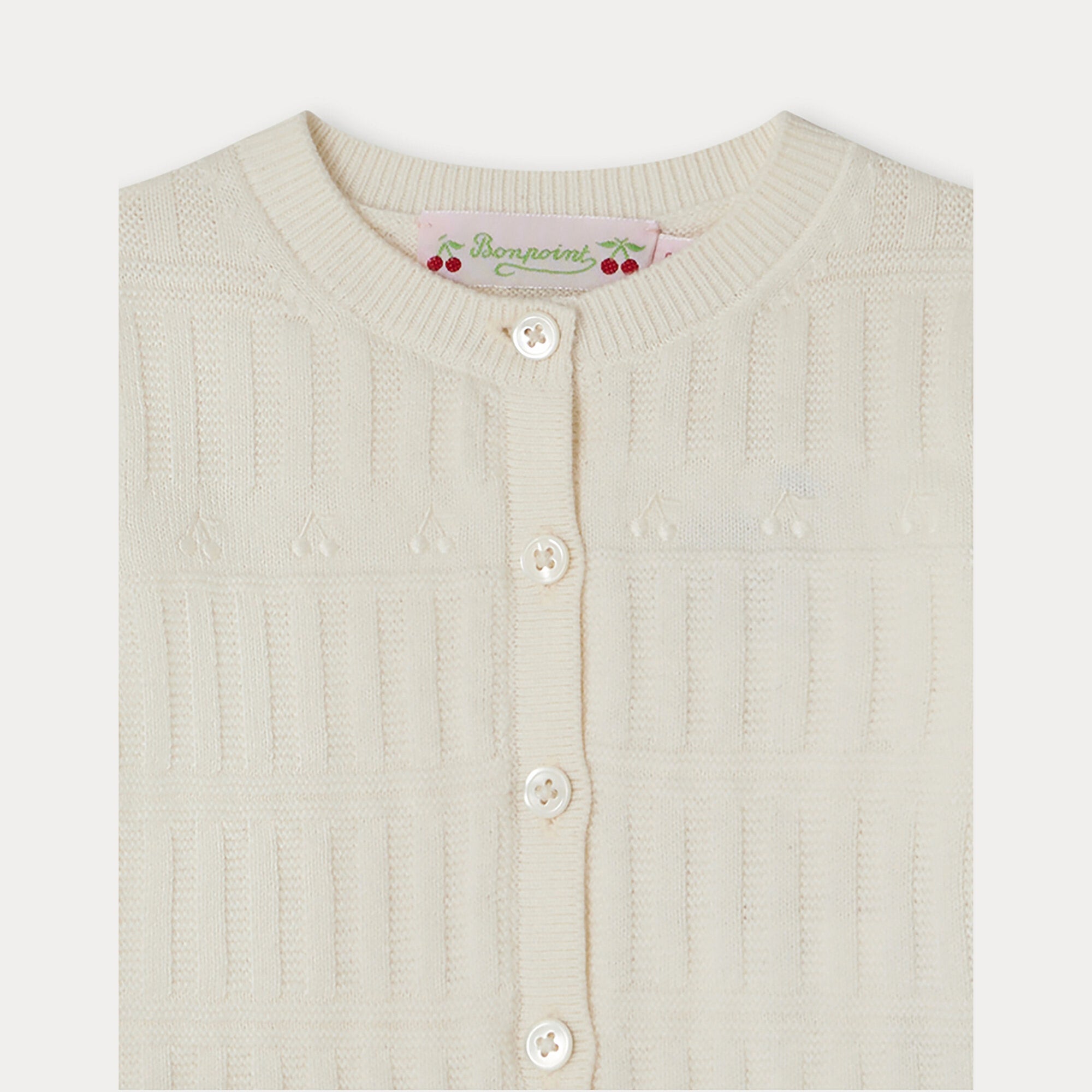 Baby Girls White Cotton Cardigan