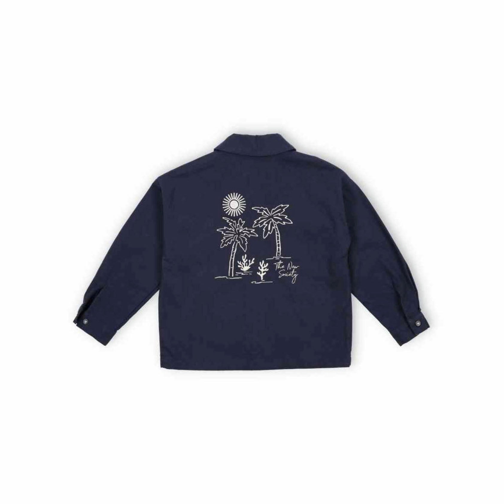 Boys & Girls Navy Embroidered Cotton Jacket