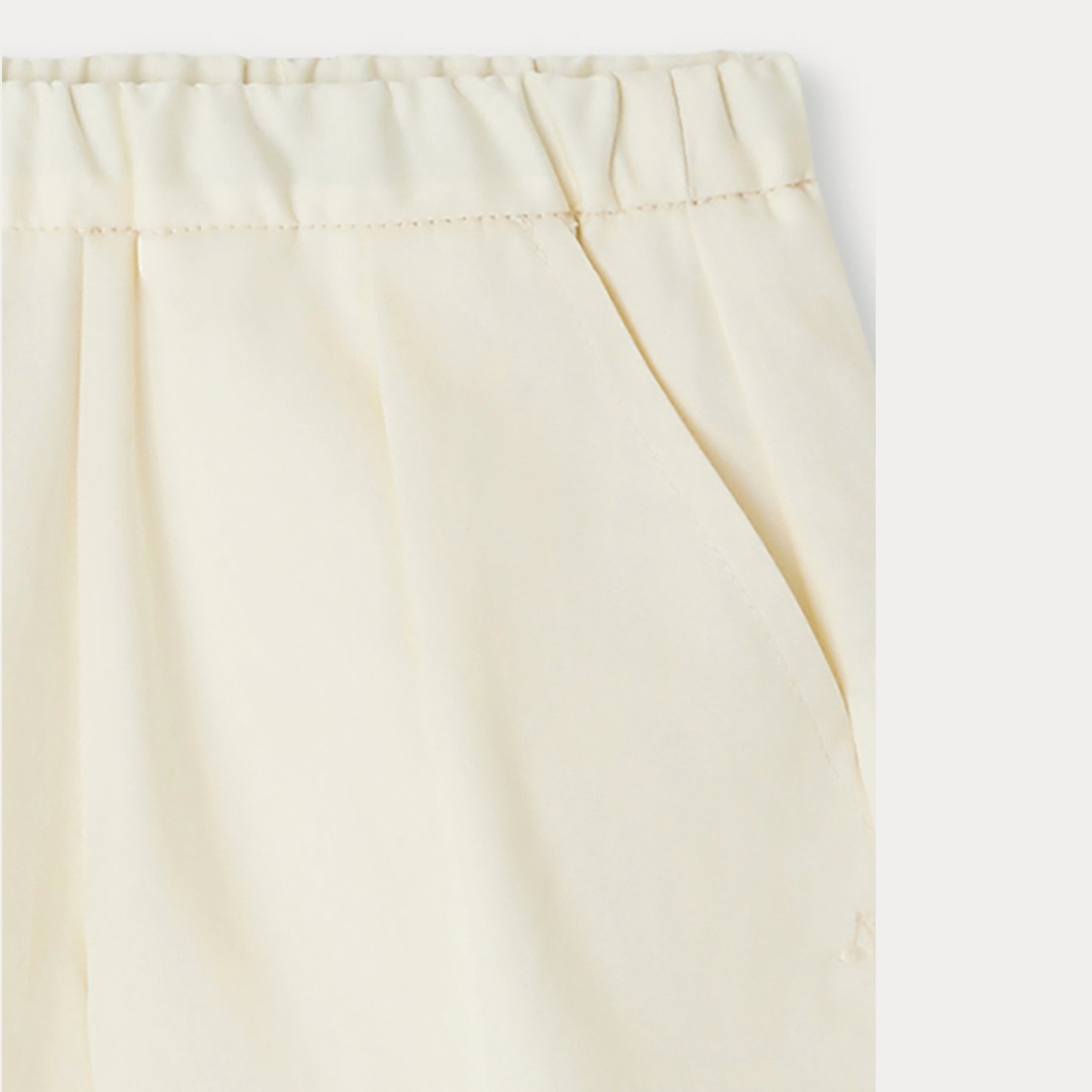 Girls Light Yellow Cotton Shorts