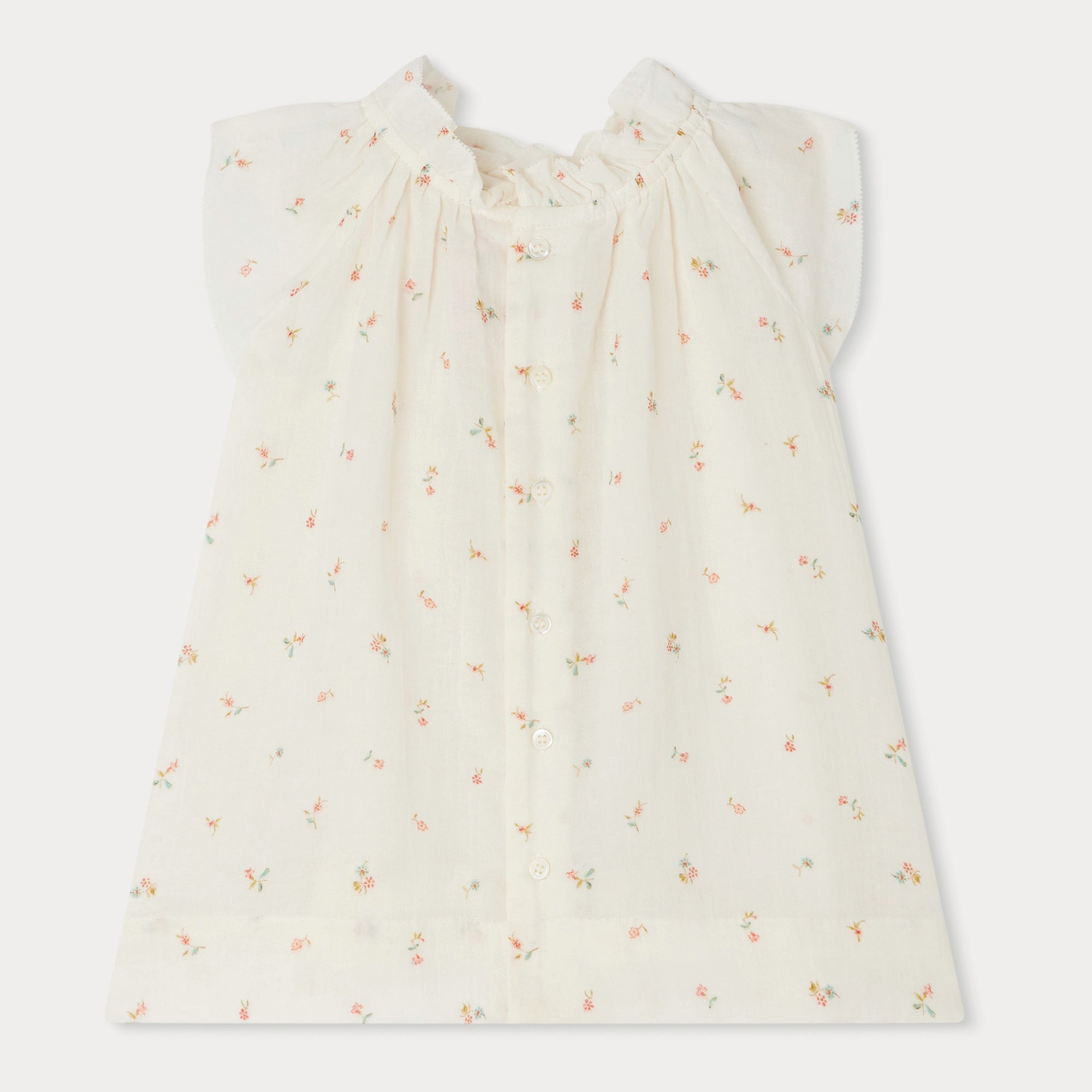 Baby Girls White Floral Cotton Dress