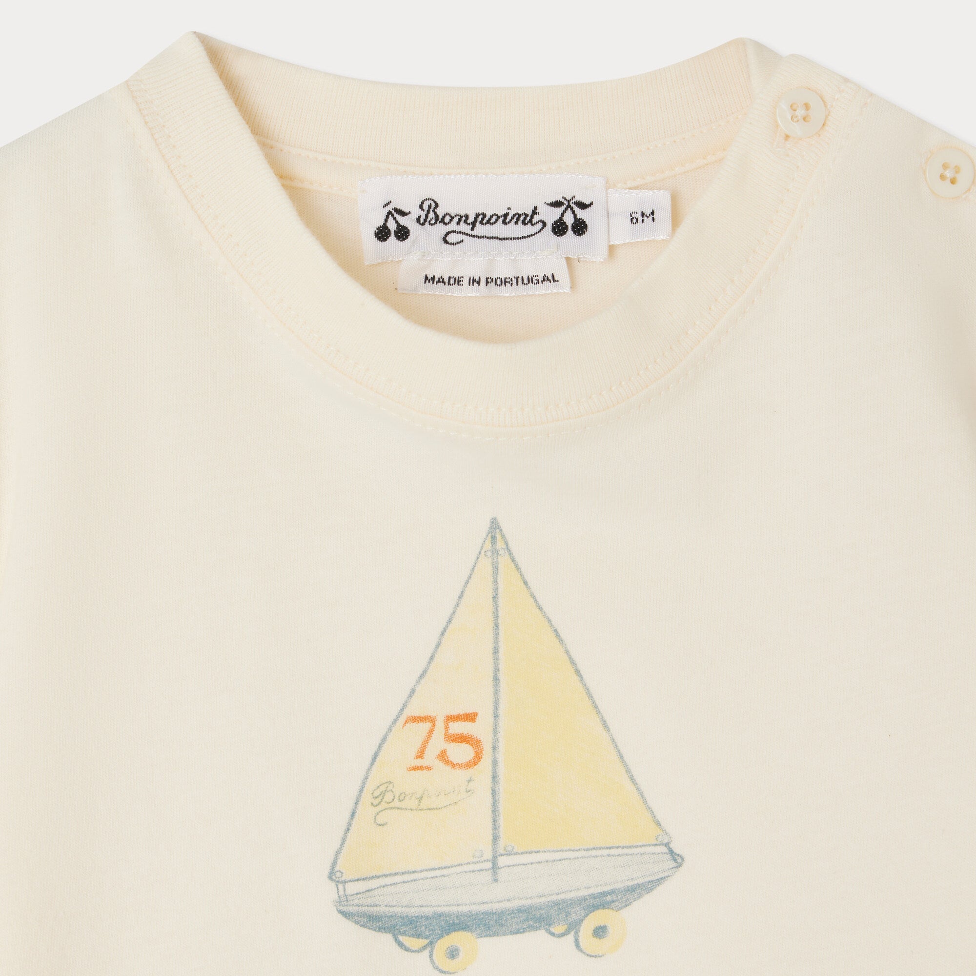 Baby Boys & Girls Ivory Cotton T-Shirt