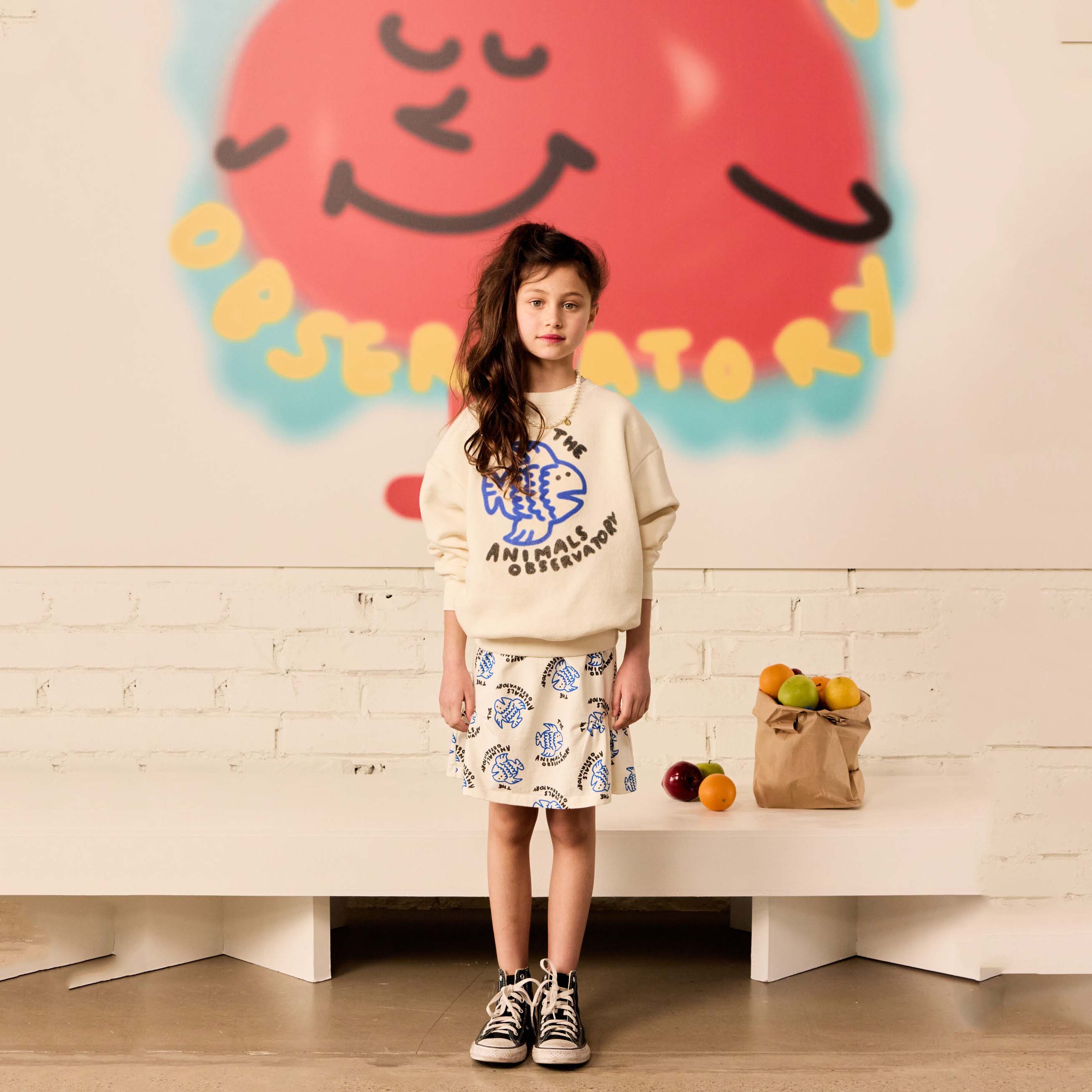 Boys & Girls White Printed Cotton Sweatshirt