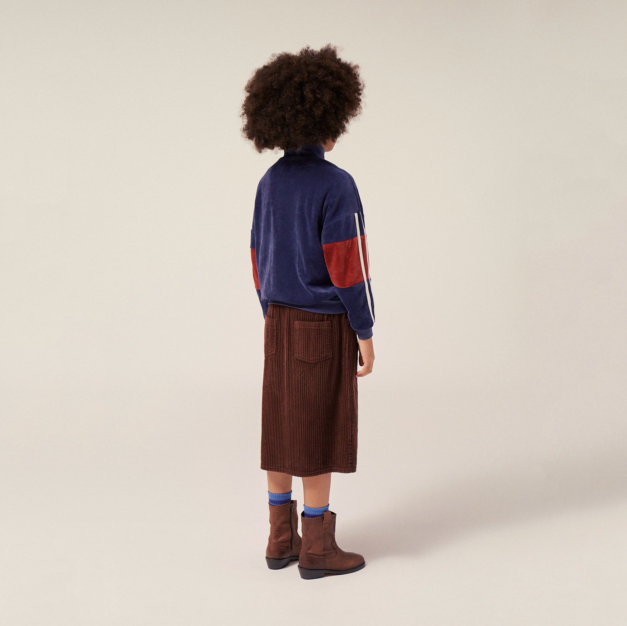 Girls Brown Corduroy Skirt