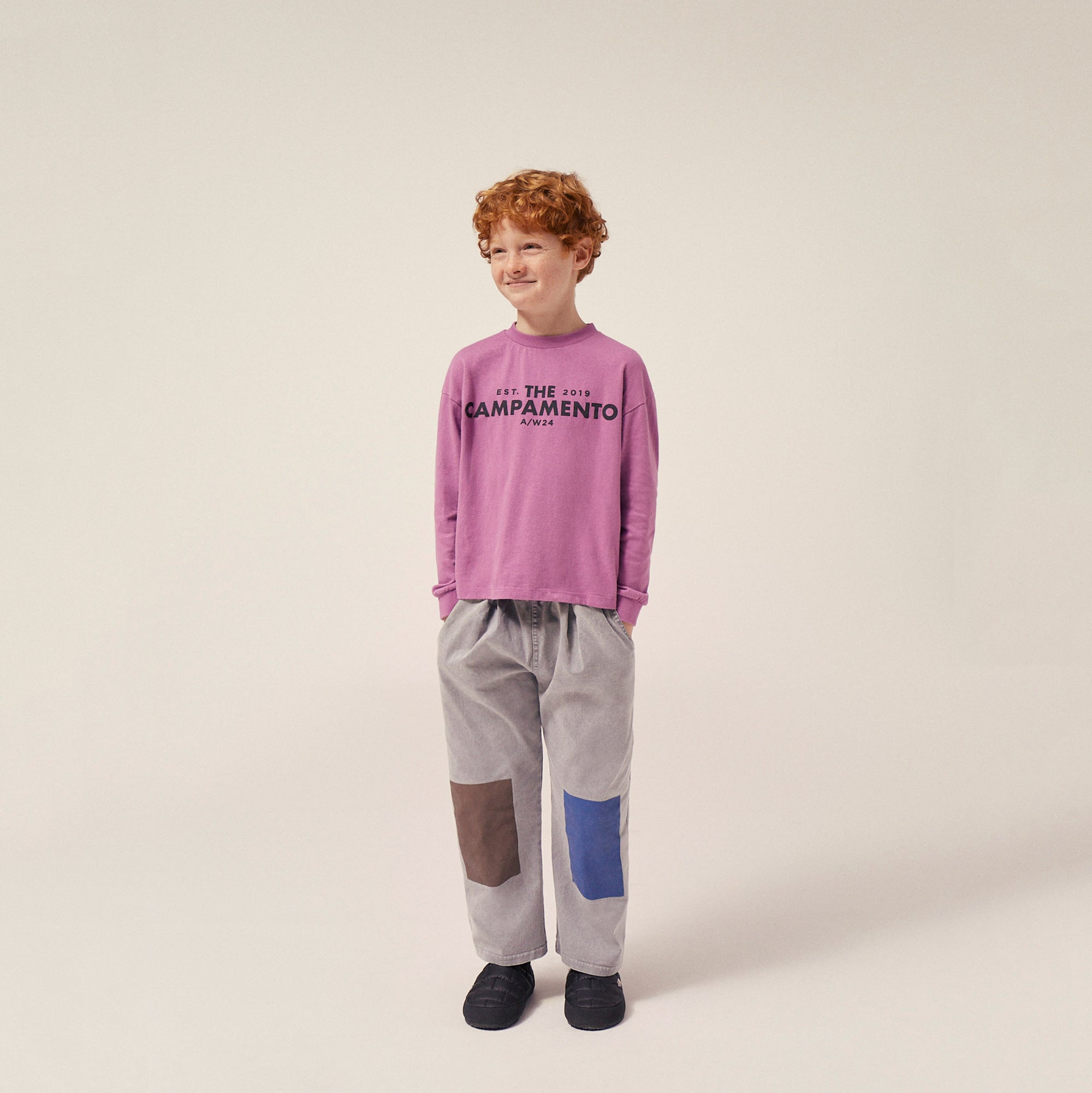 Boys & Girls Purple Logo Cotton T-Shirt