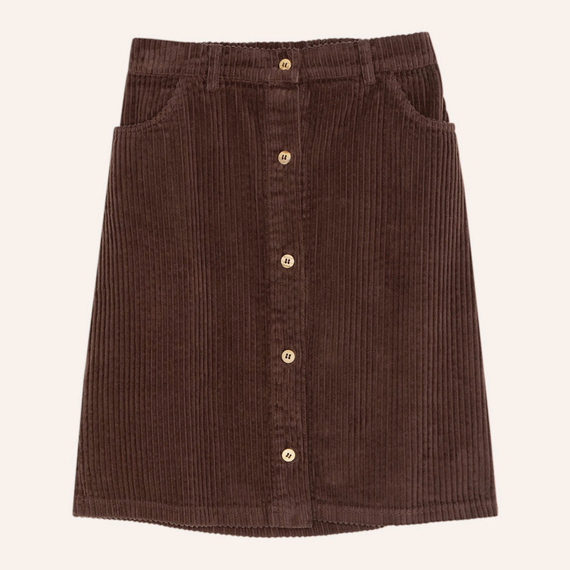 Girls Brown Corduroy Skirt