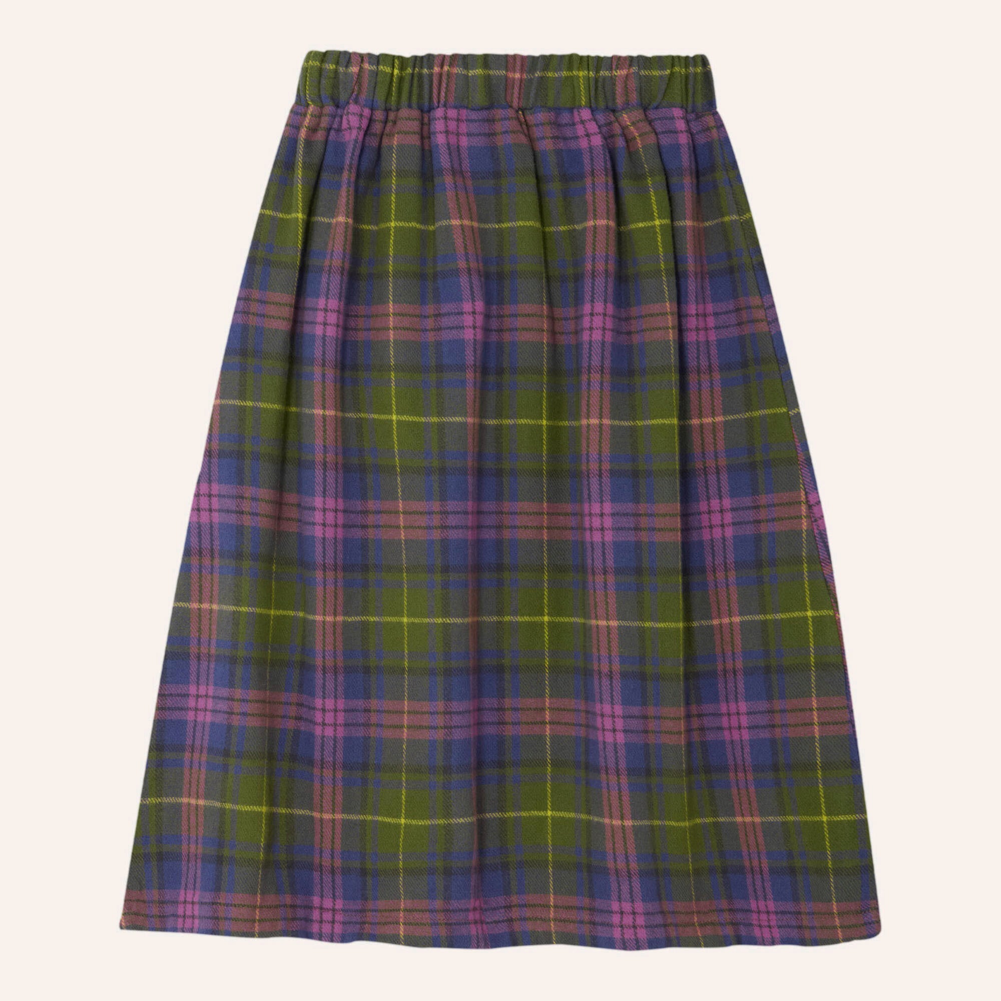 Girls Multicolor Check Cotton Skirt