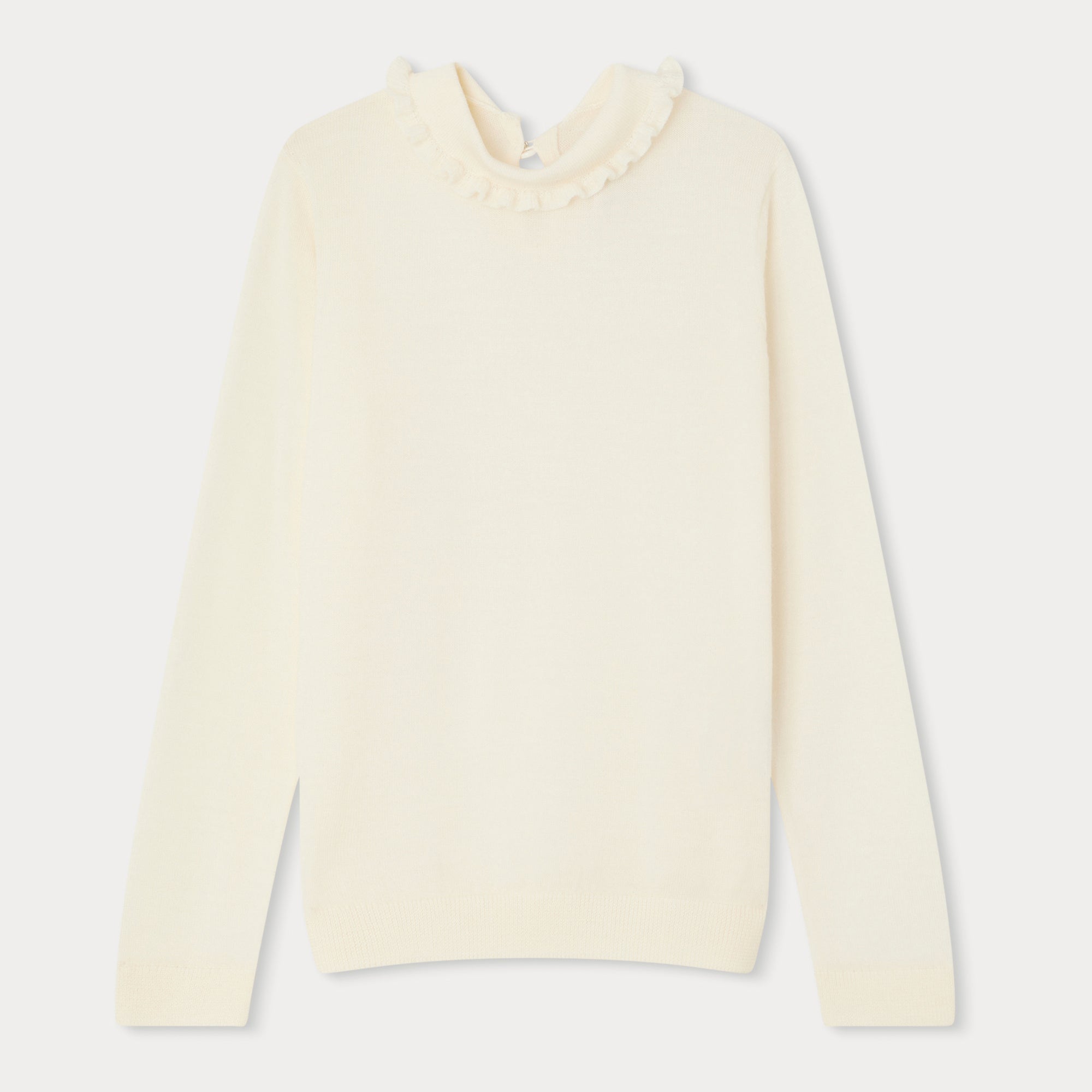 Girls White Wool Sweater