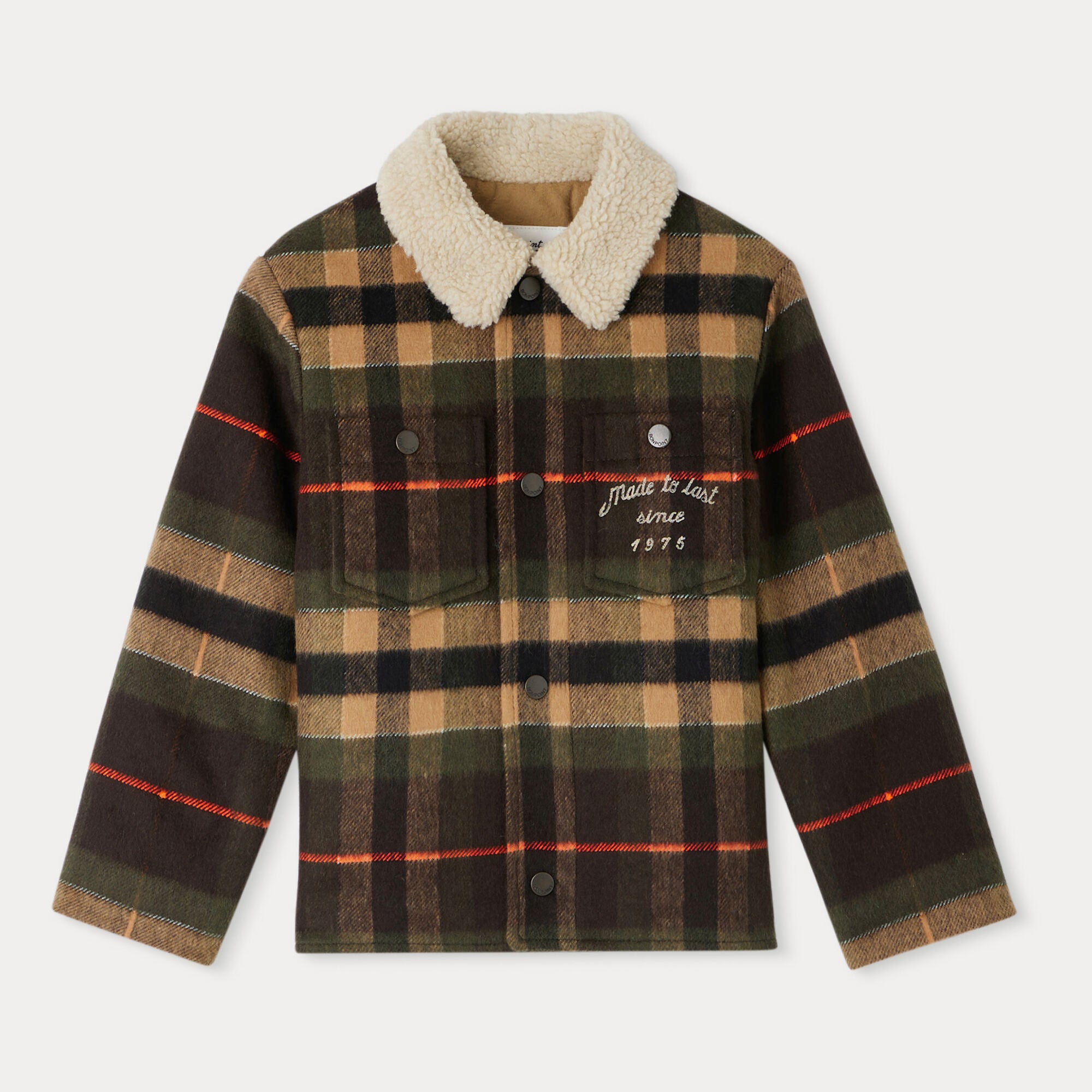 Boys Khaki Check Jacket