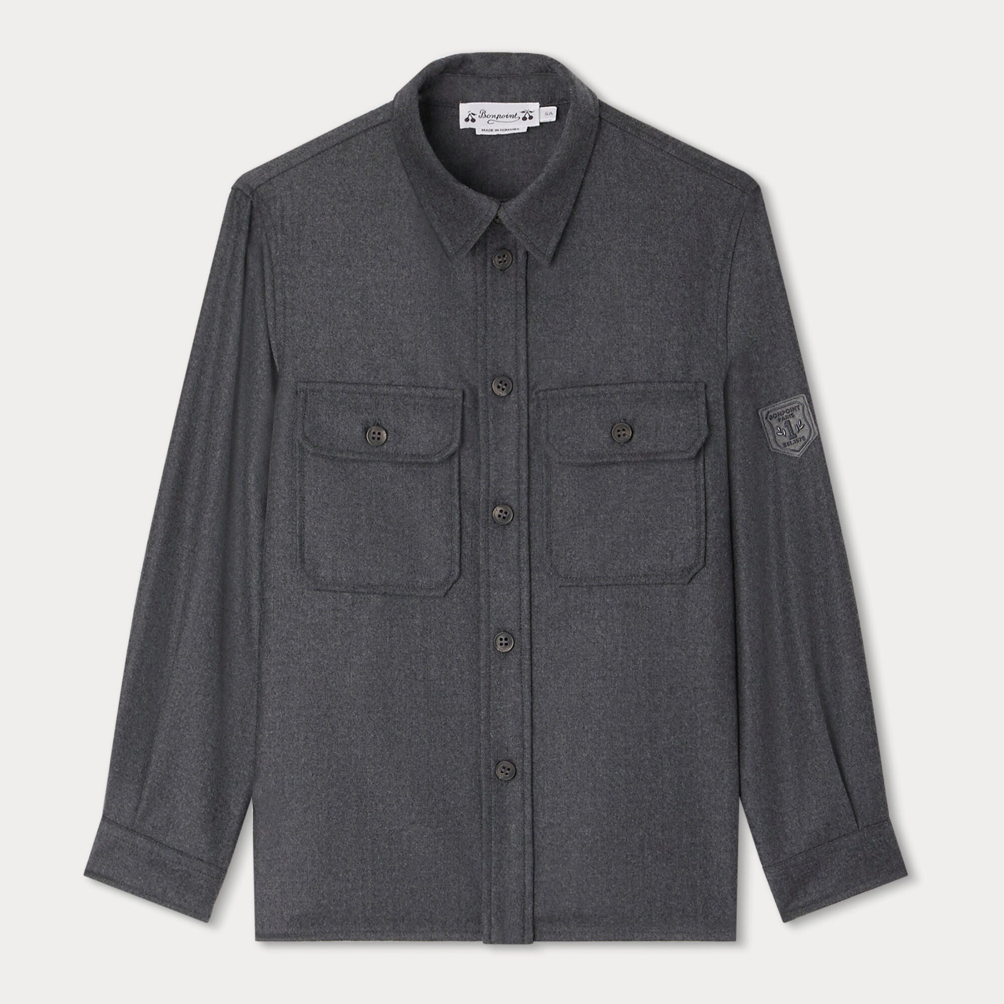 Boys Dark Grey Wool Shirt