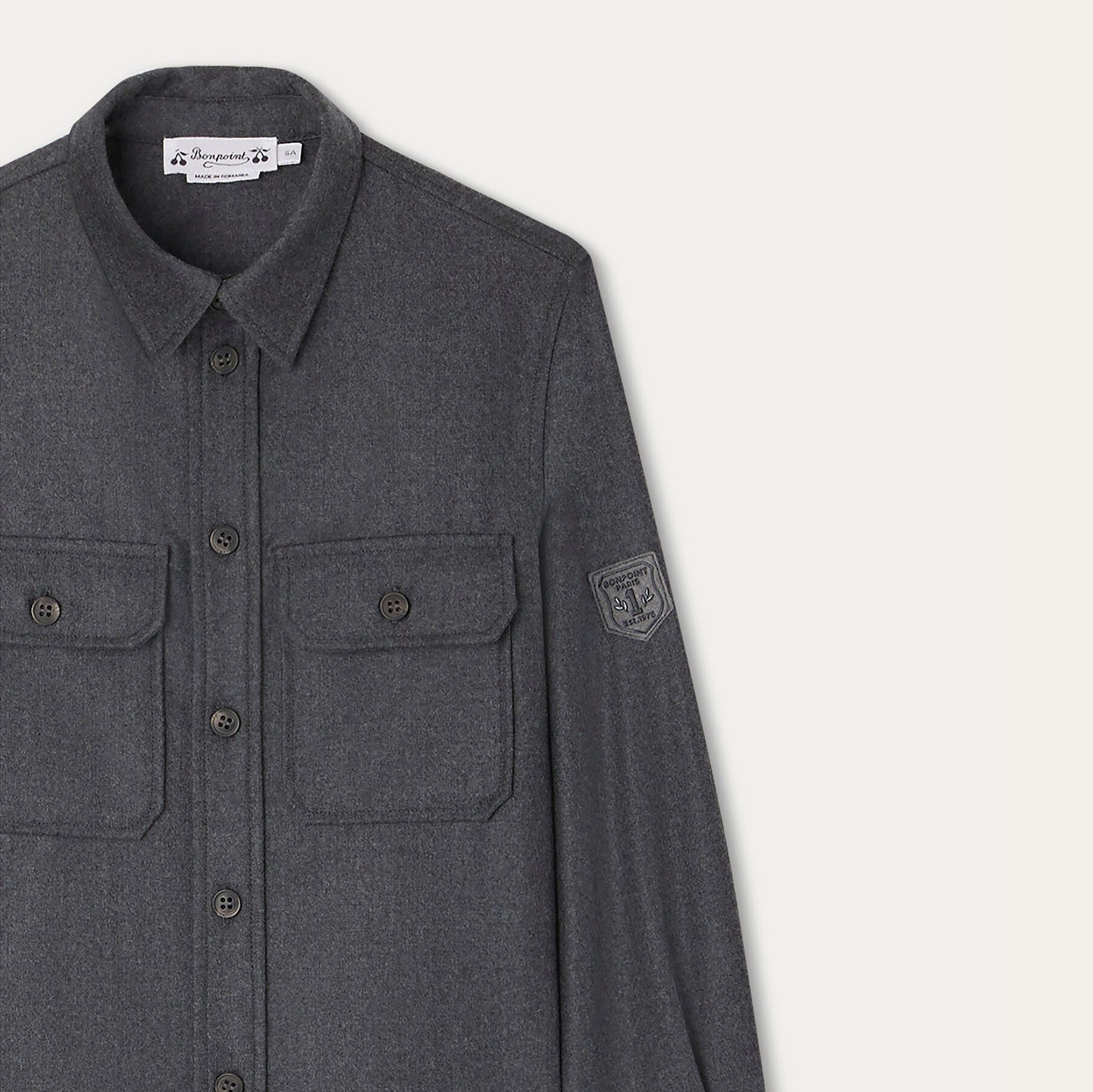 Boys Dark Grey Wool Shirt