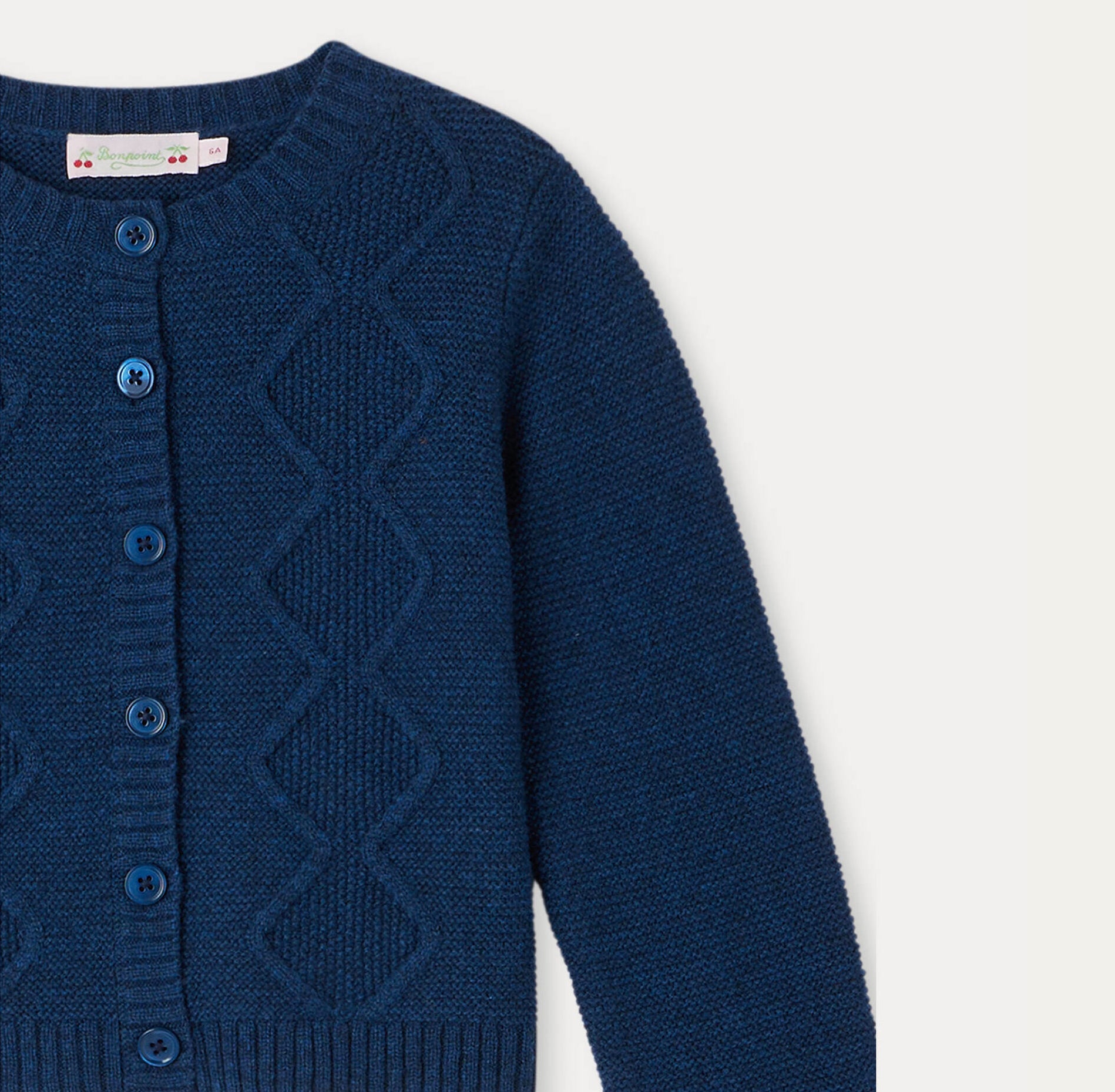 Girls Dark Blue Wool Cardigan