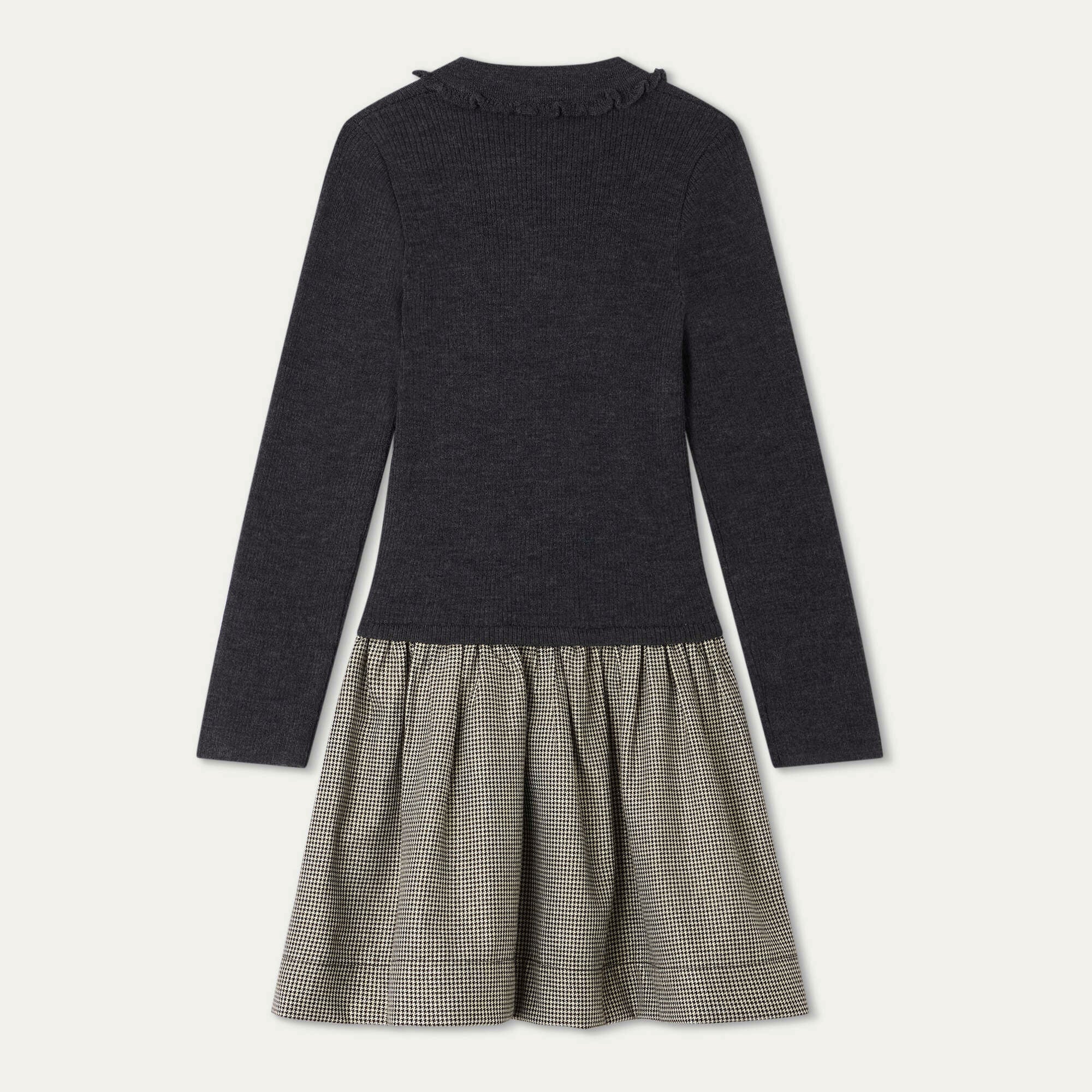 Girls Dark Grey Wool Dress