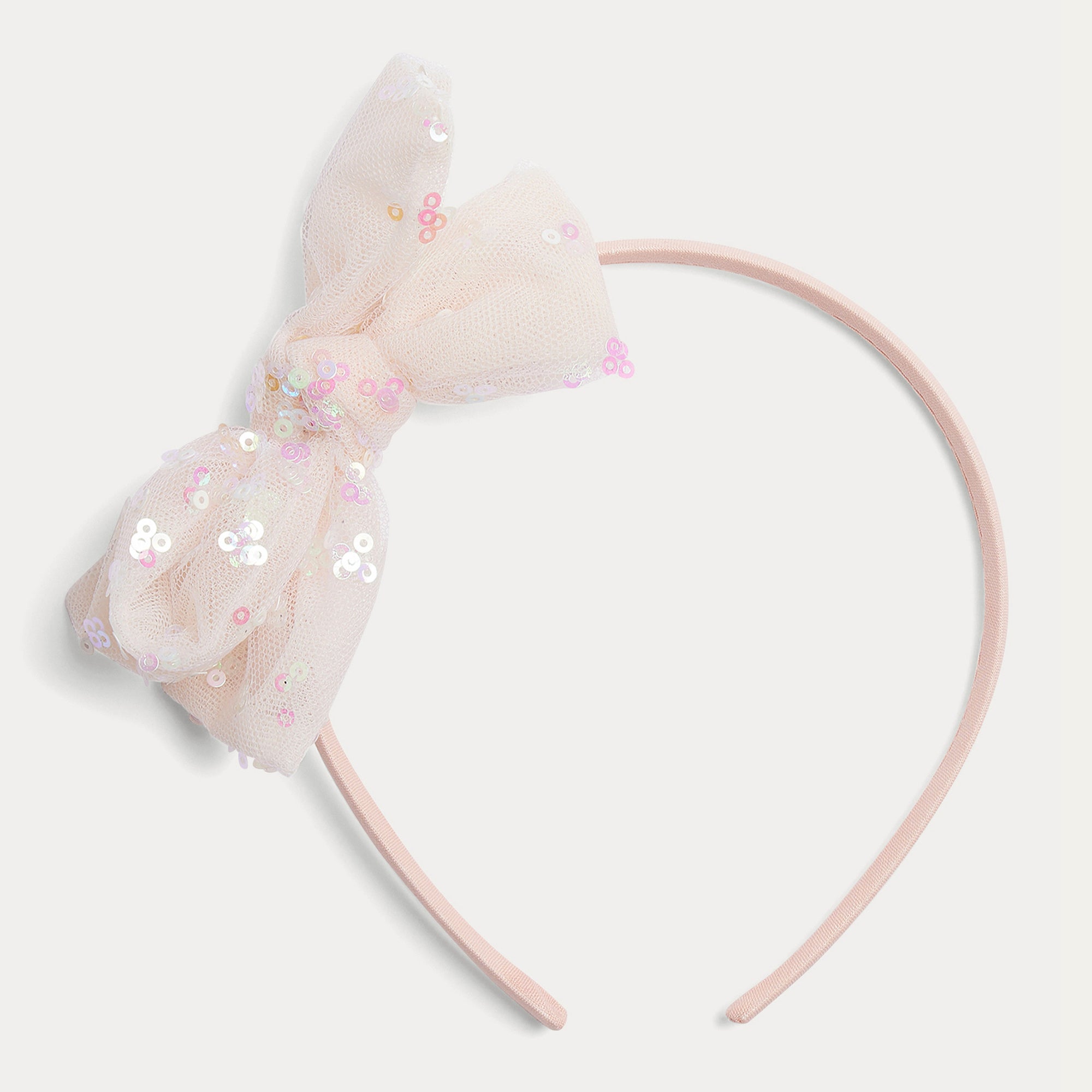 Girls Pink Tulle Bow Headband