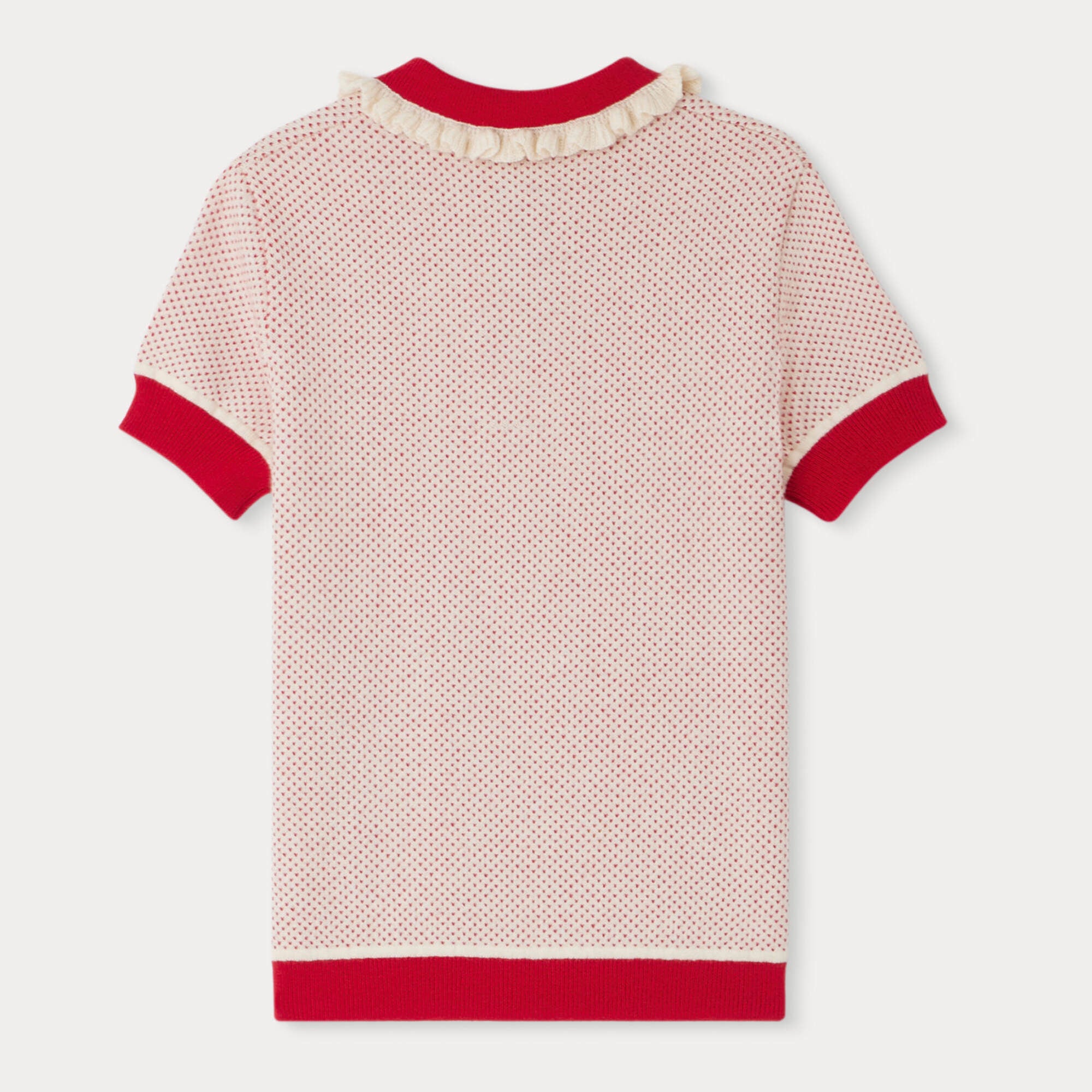 Girls Red Wool Polo Shirt