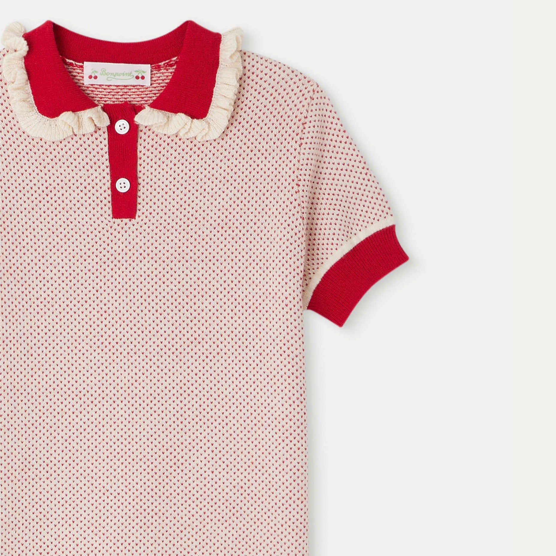 Girls Red Wool Polo Shirt