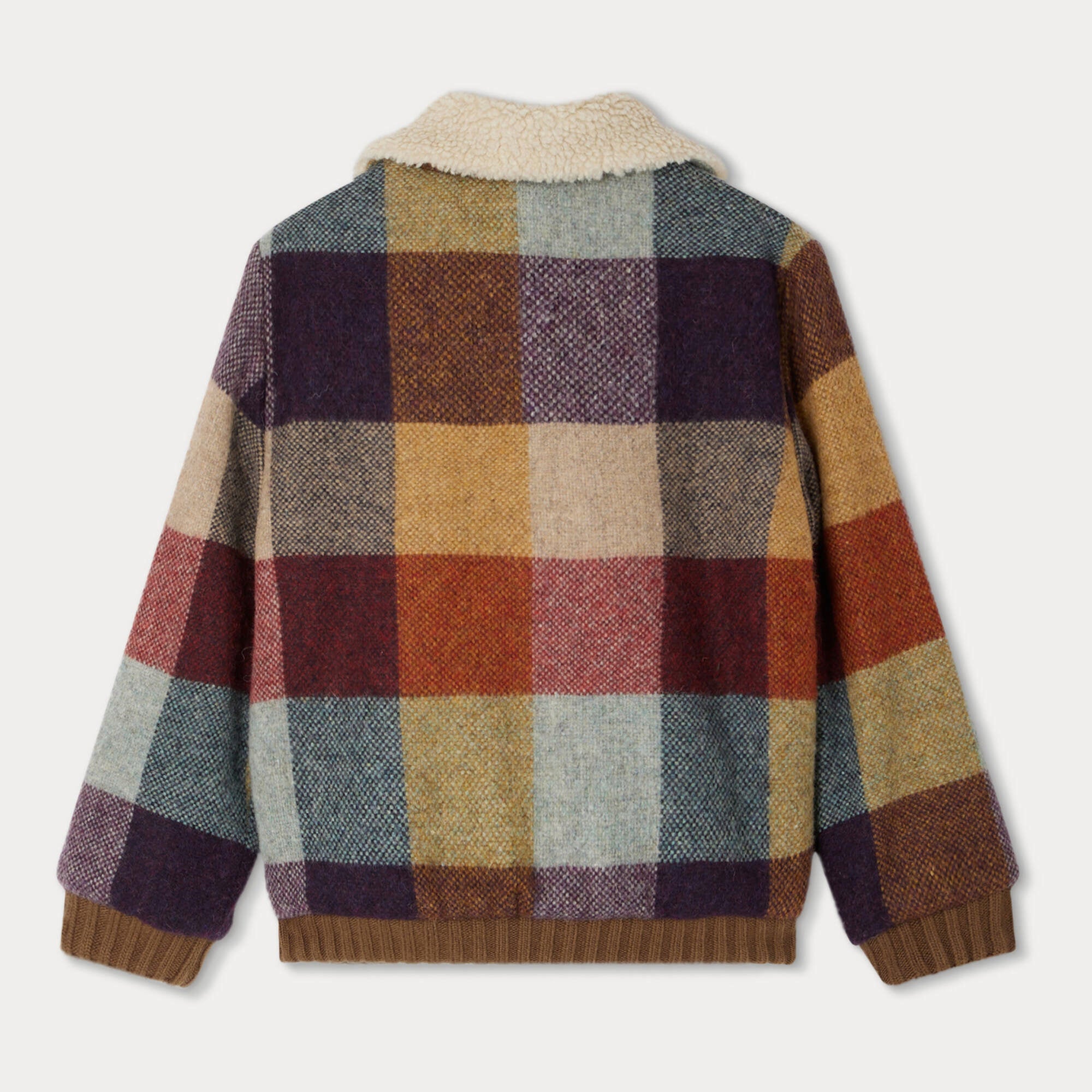 Girls Multicolor Check Wool Jacket