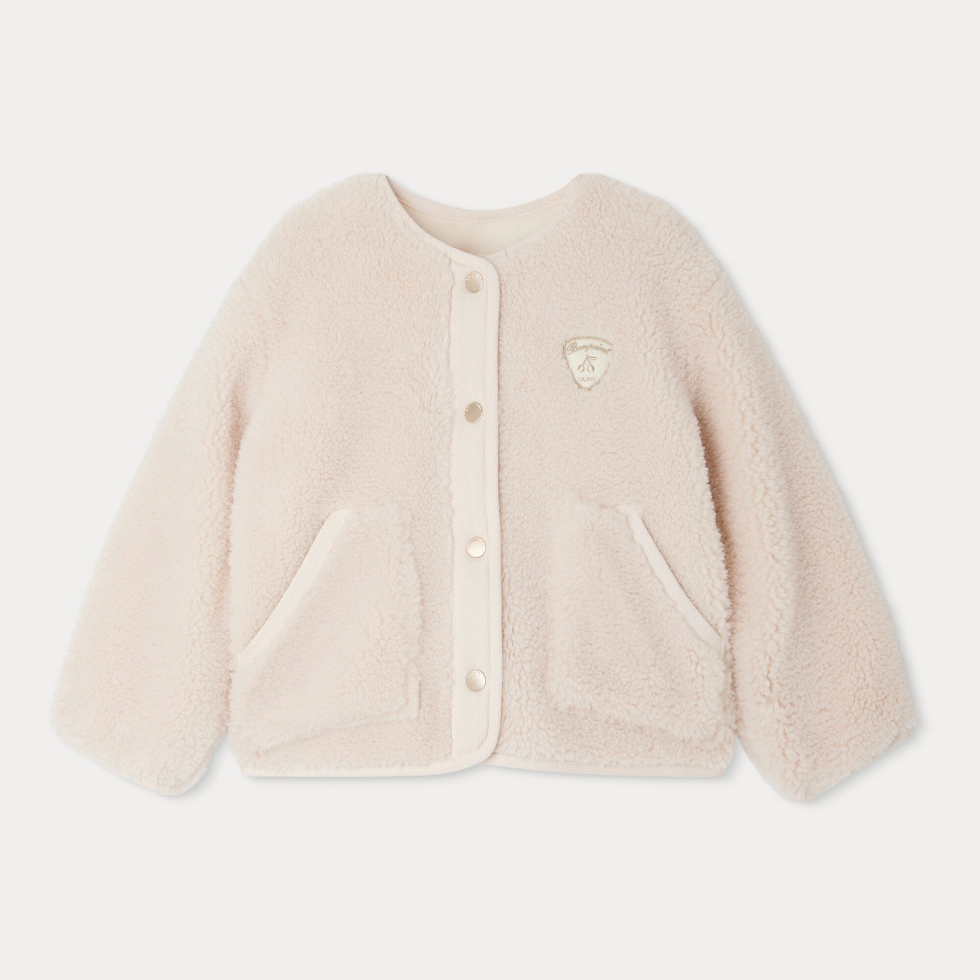 Girls White Fleece Jacket