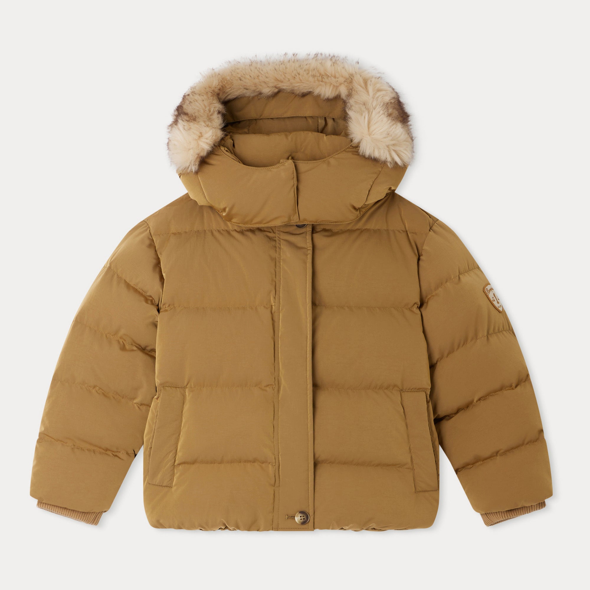 Girls Brown Padded Jacket