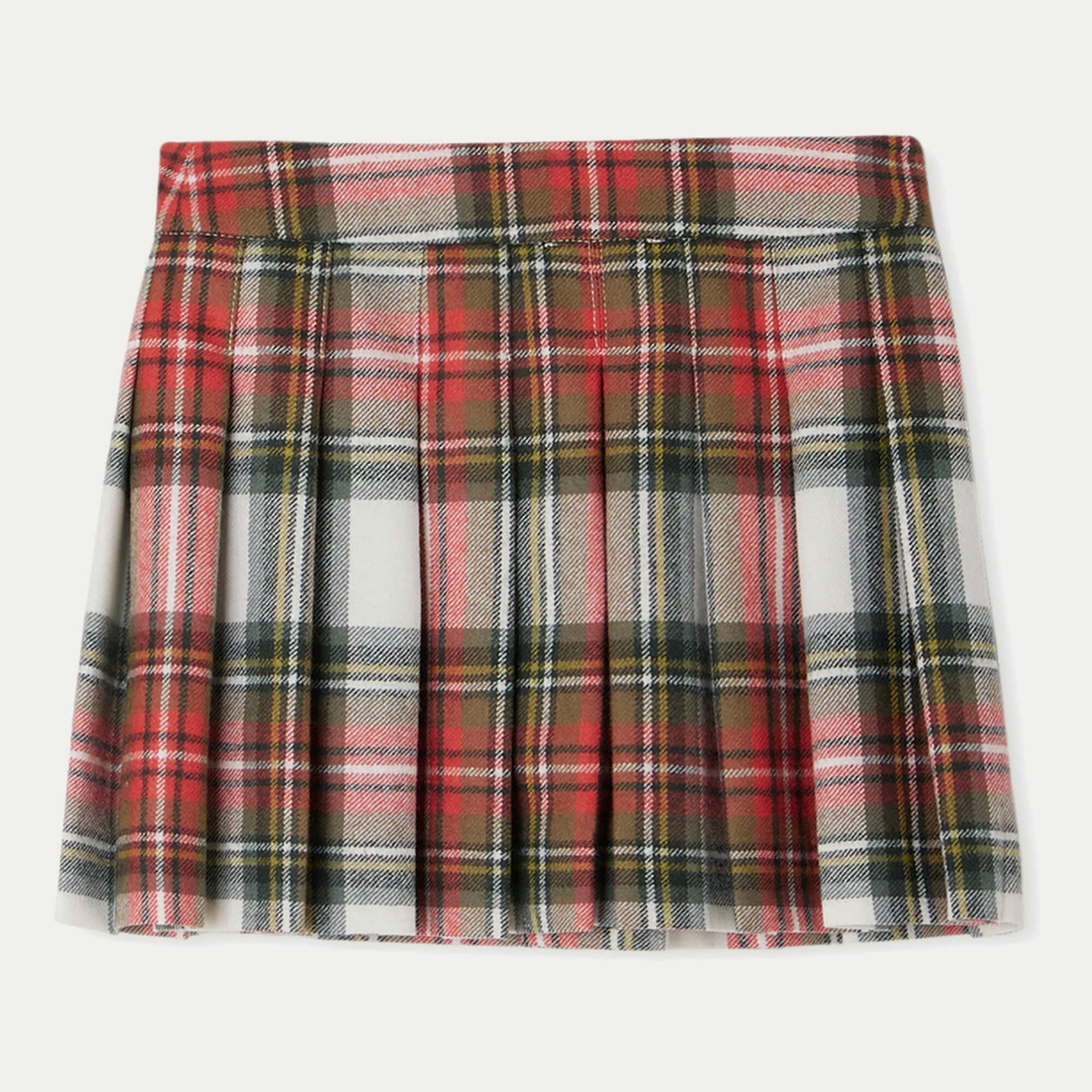 Girls Multicolor Check Wool Skirt