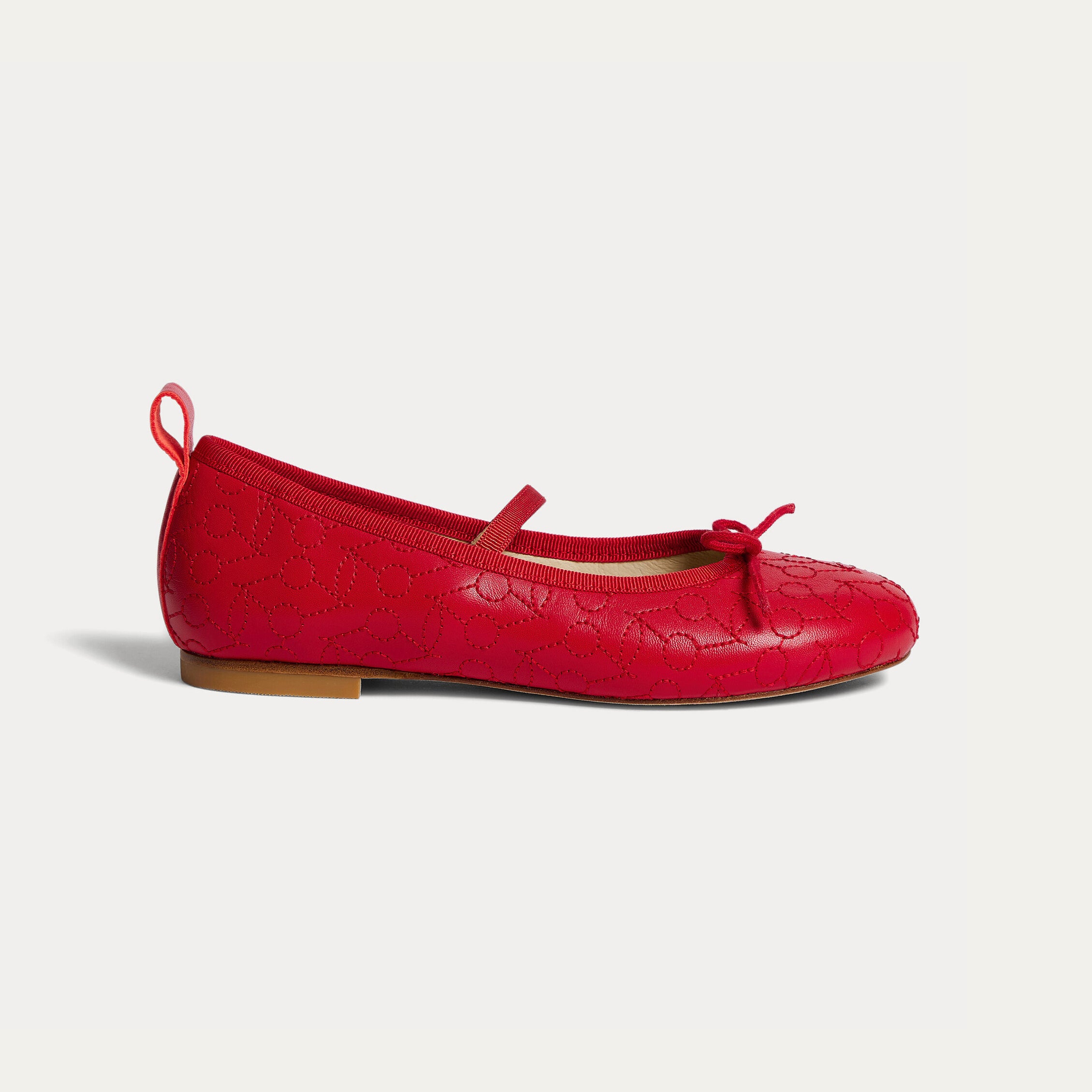 Girls Red Cherry Flat Shoes