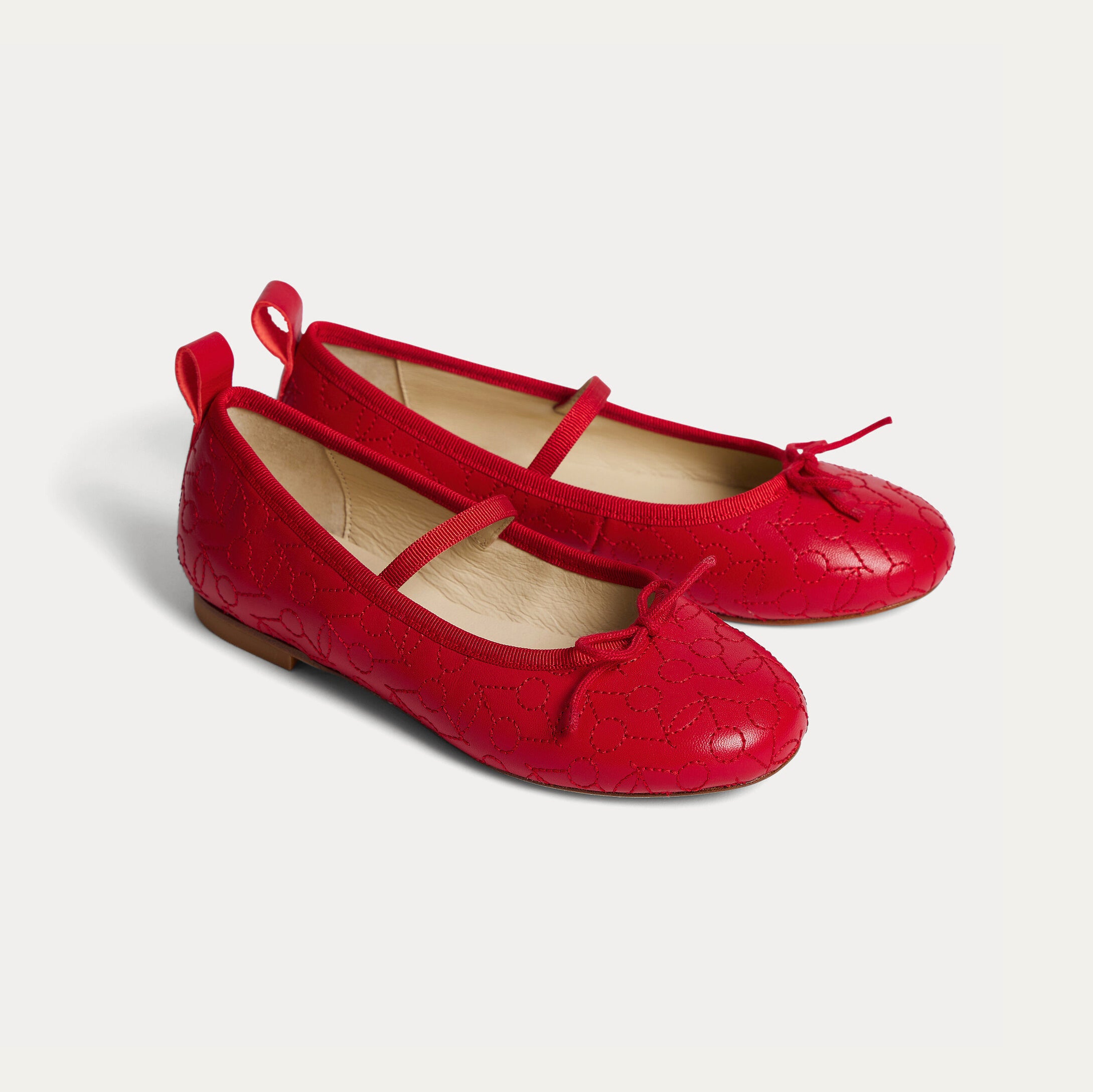 Girls Red Cherry Flat Shoes