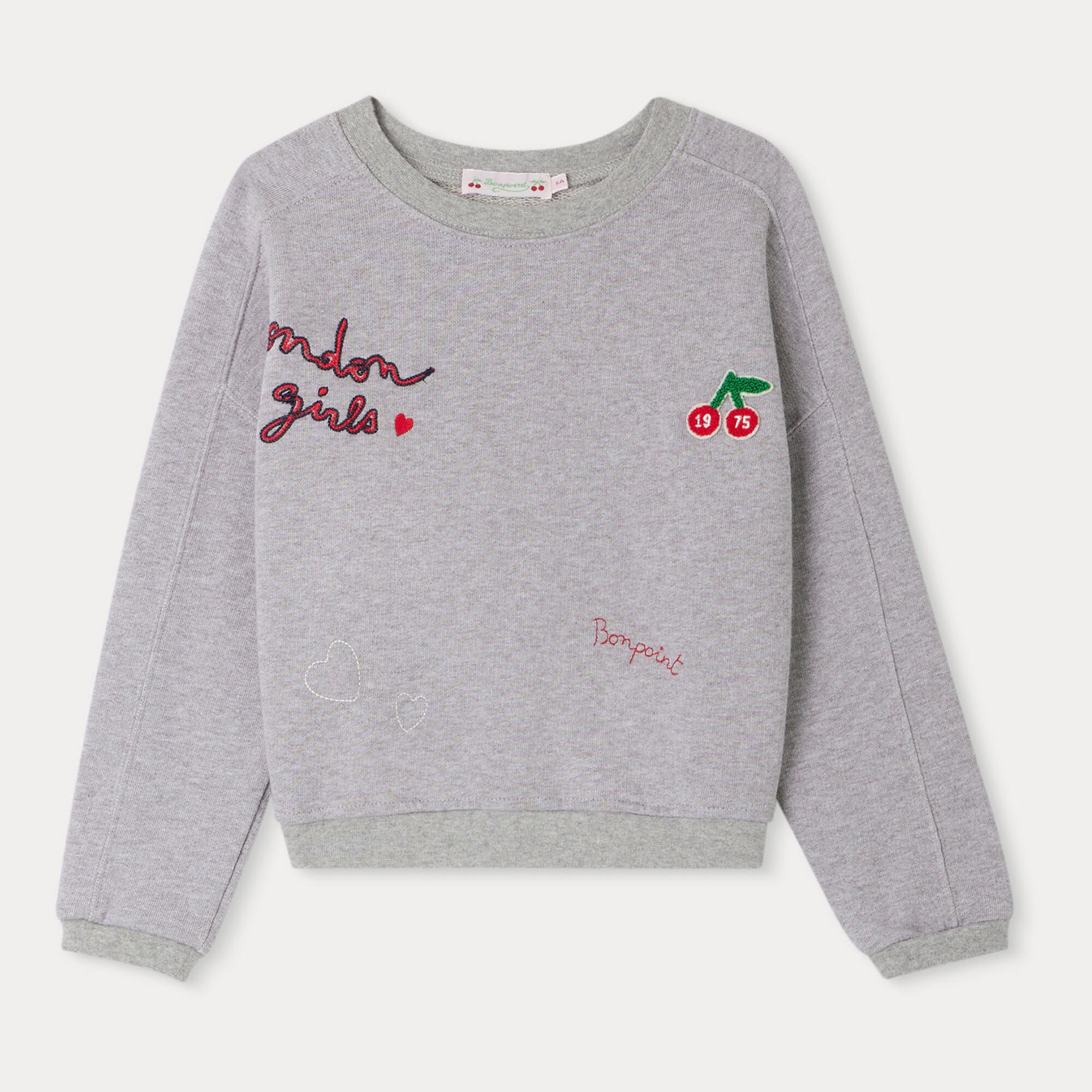 Girls Grey Cotton Sweatshirt