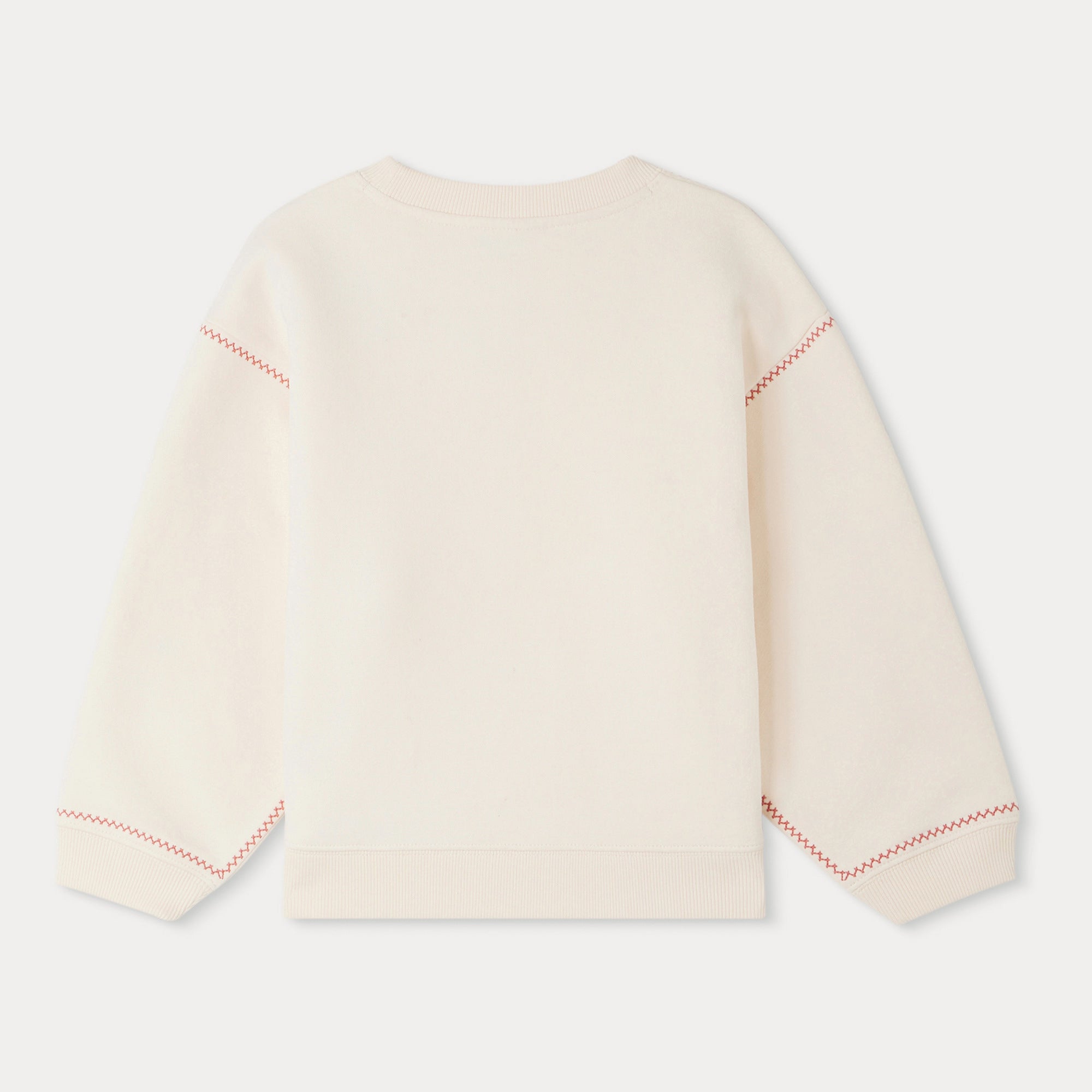 Girls Ivory Embroidered Cotton Sweatshirt