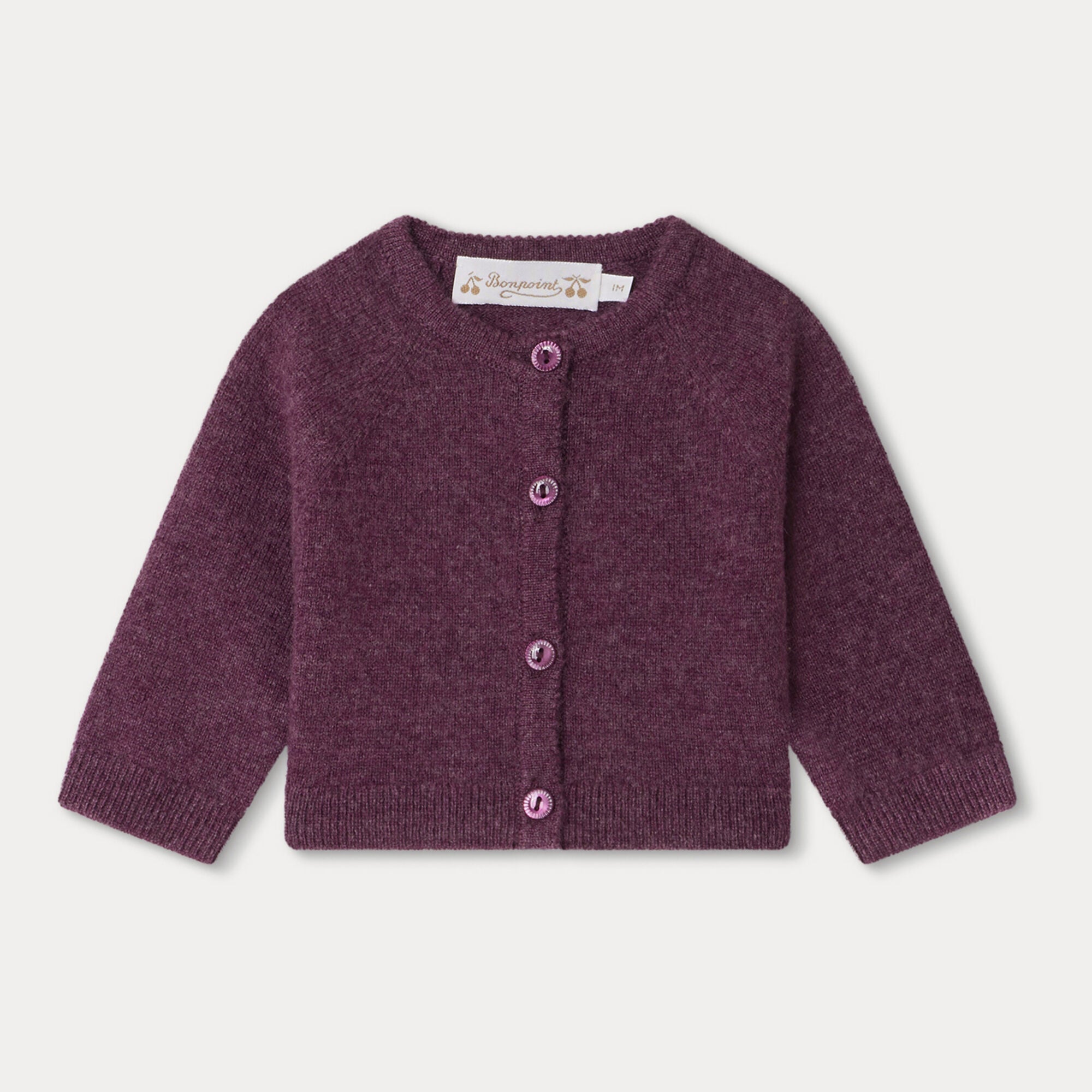 Baby Girls Purple Cashmere Cardigan