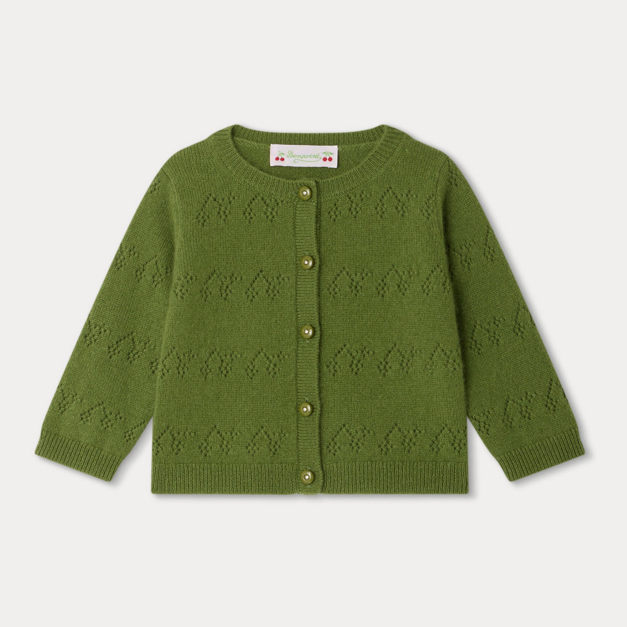 Baby Girls Green Cashmere Cardigan