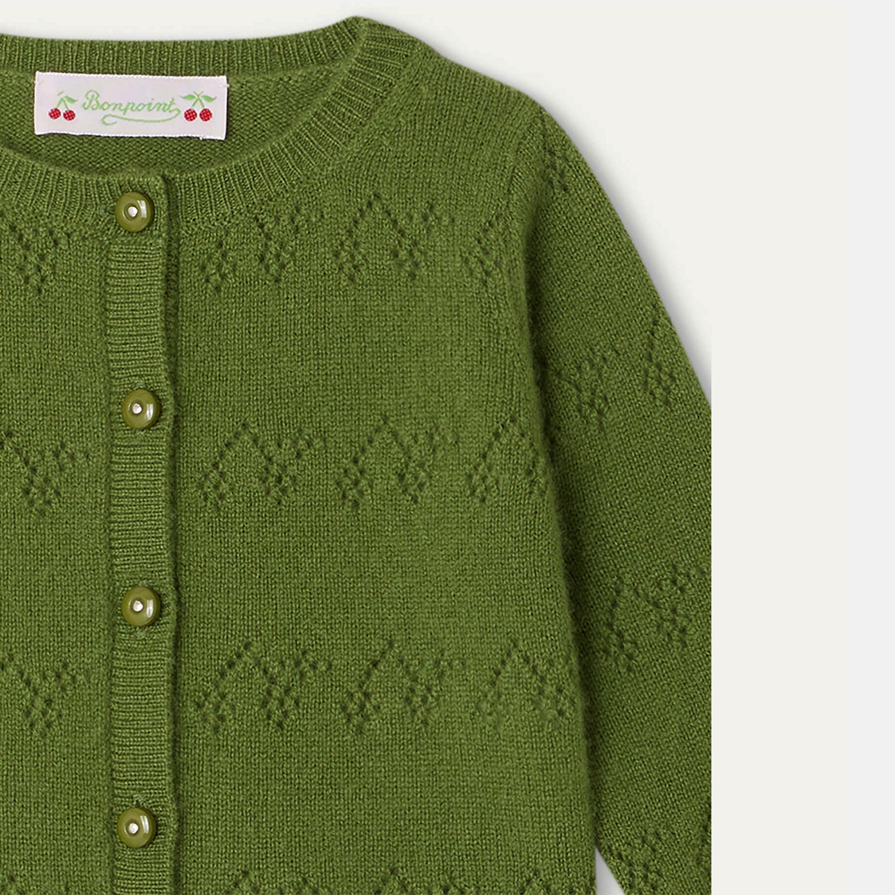 Baby Girls Green Cashmere Cardigan