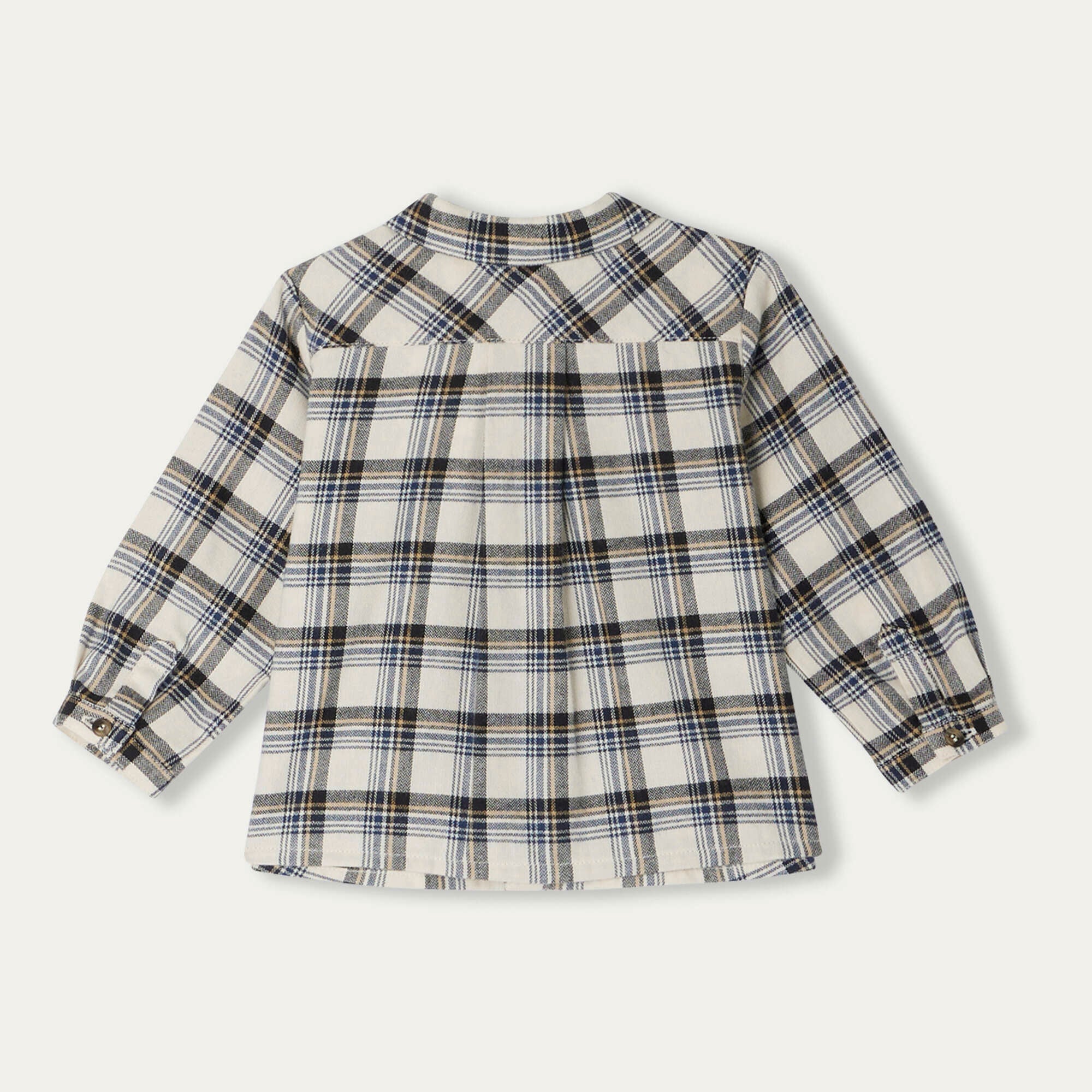 Baby Boys Beige Check Cotton Shirt