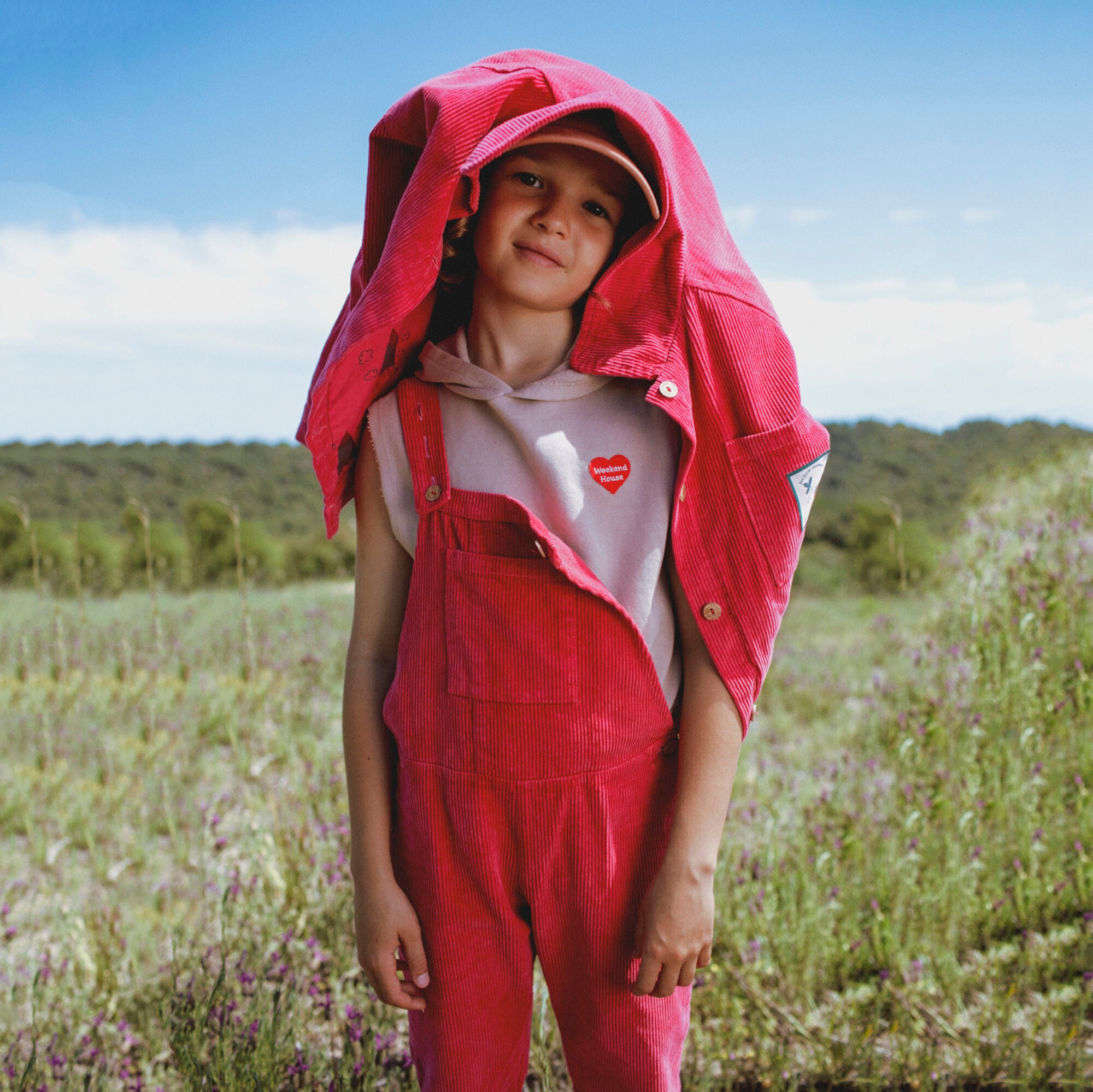 Girls Red Corduroy Jacket