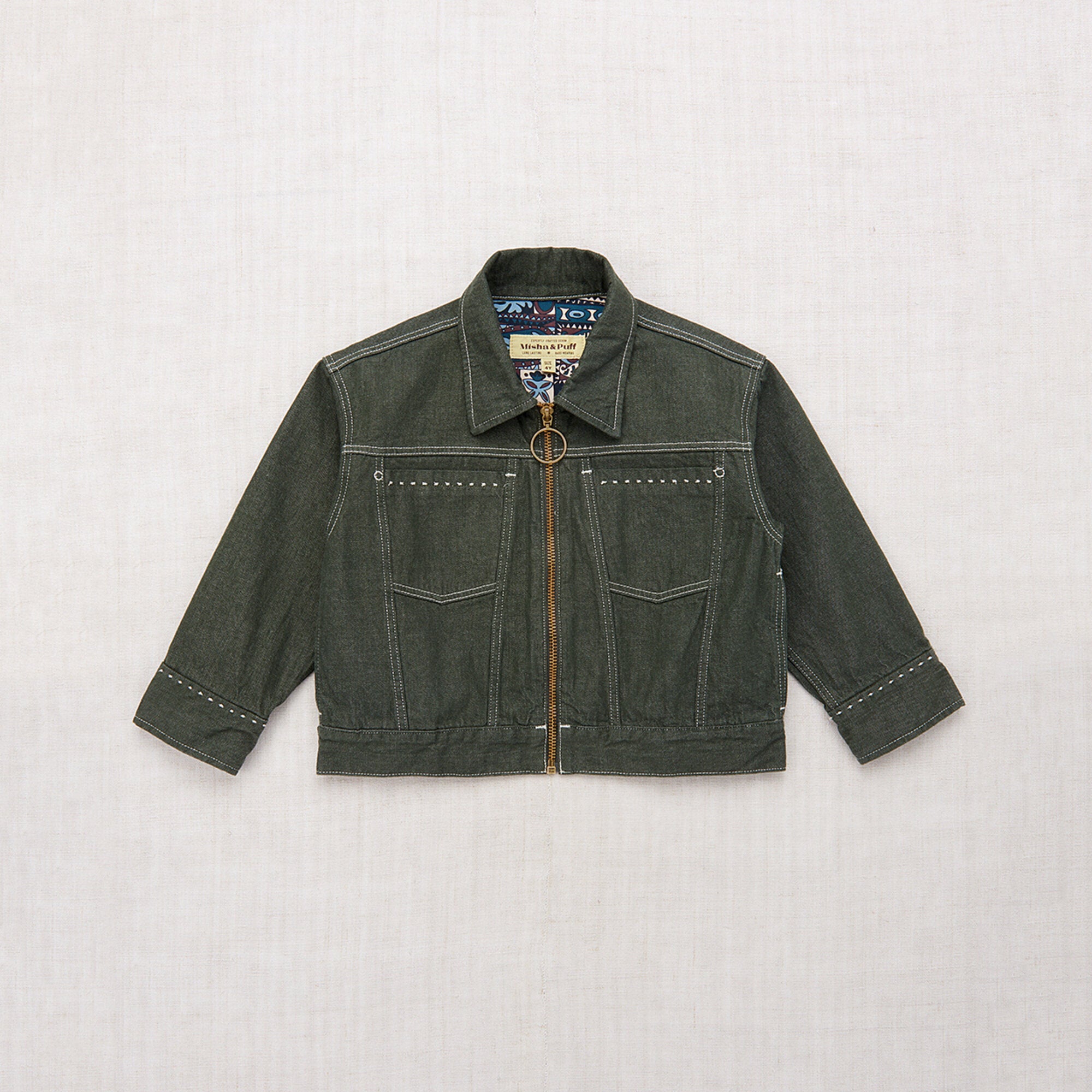 Boys & Girls Dark Green Denim Jacket