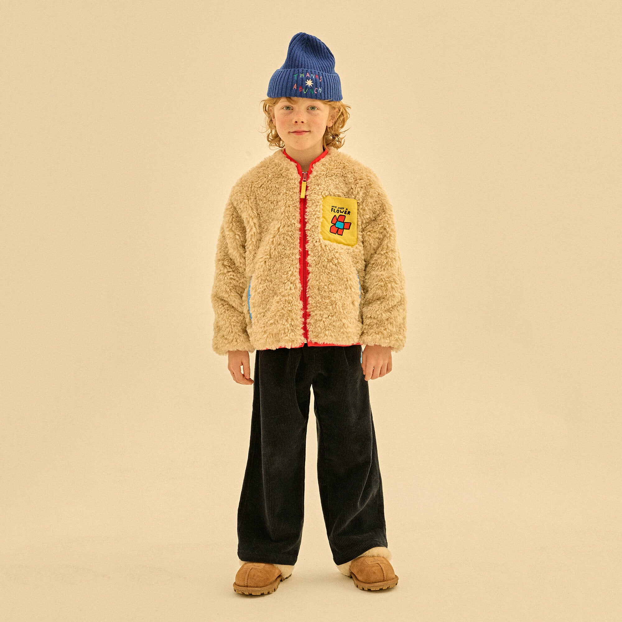 Boys & Girls Beige Plush Jacket