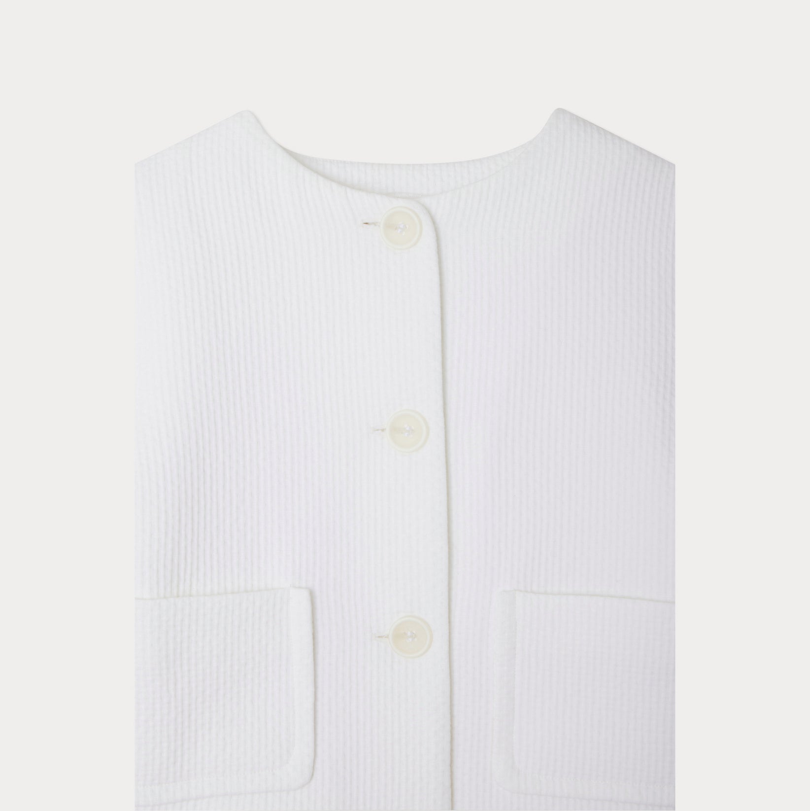 Girls White Cotton Jacket