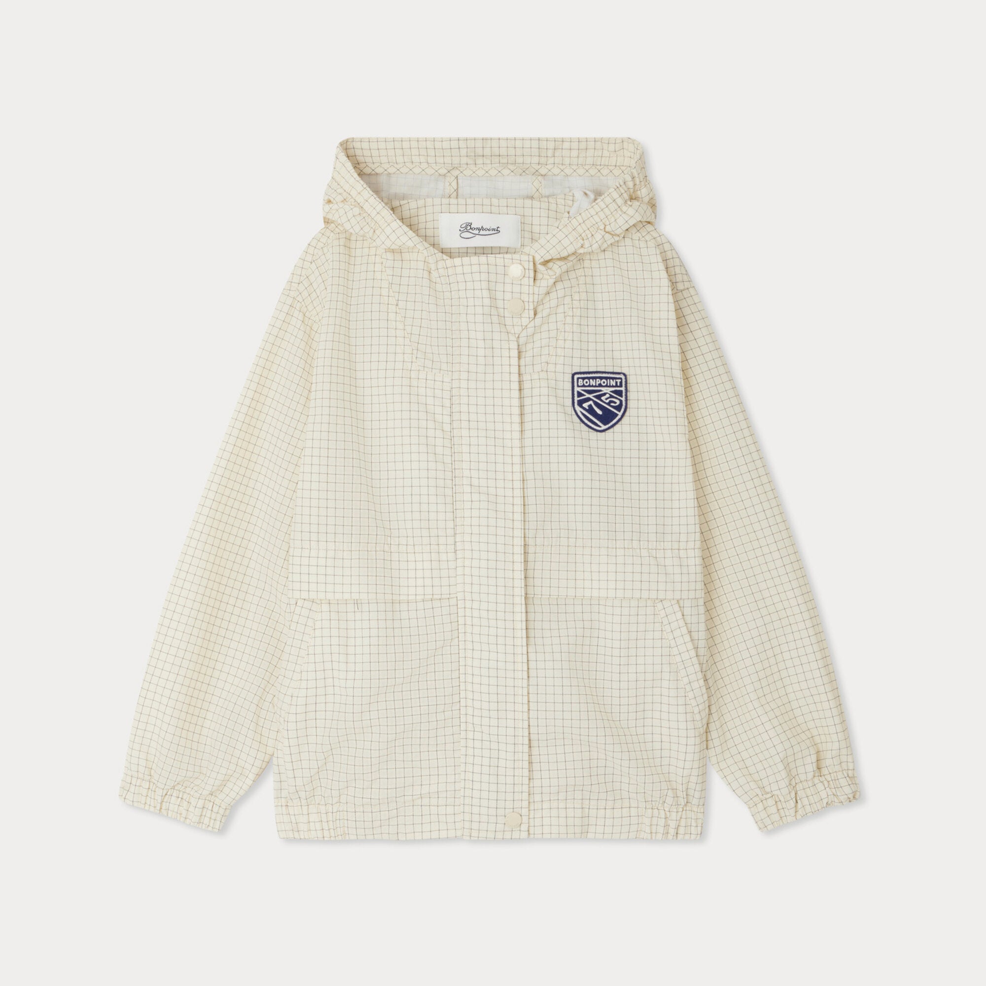 Boys & Girls Ivory Check Hooded Jacket