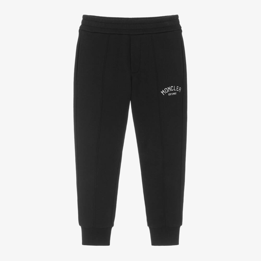 Boys Black Logo Cotton Trousers